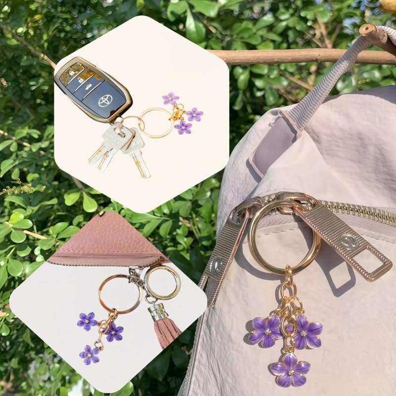 Flower Keychain, Flower Charms,Fashion Key Chains, Cute Keyring, Keychain Accessories - Image 4