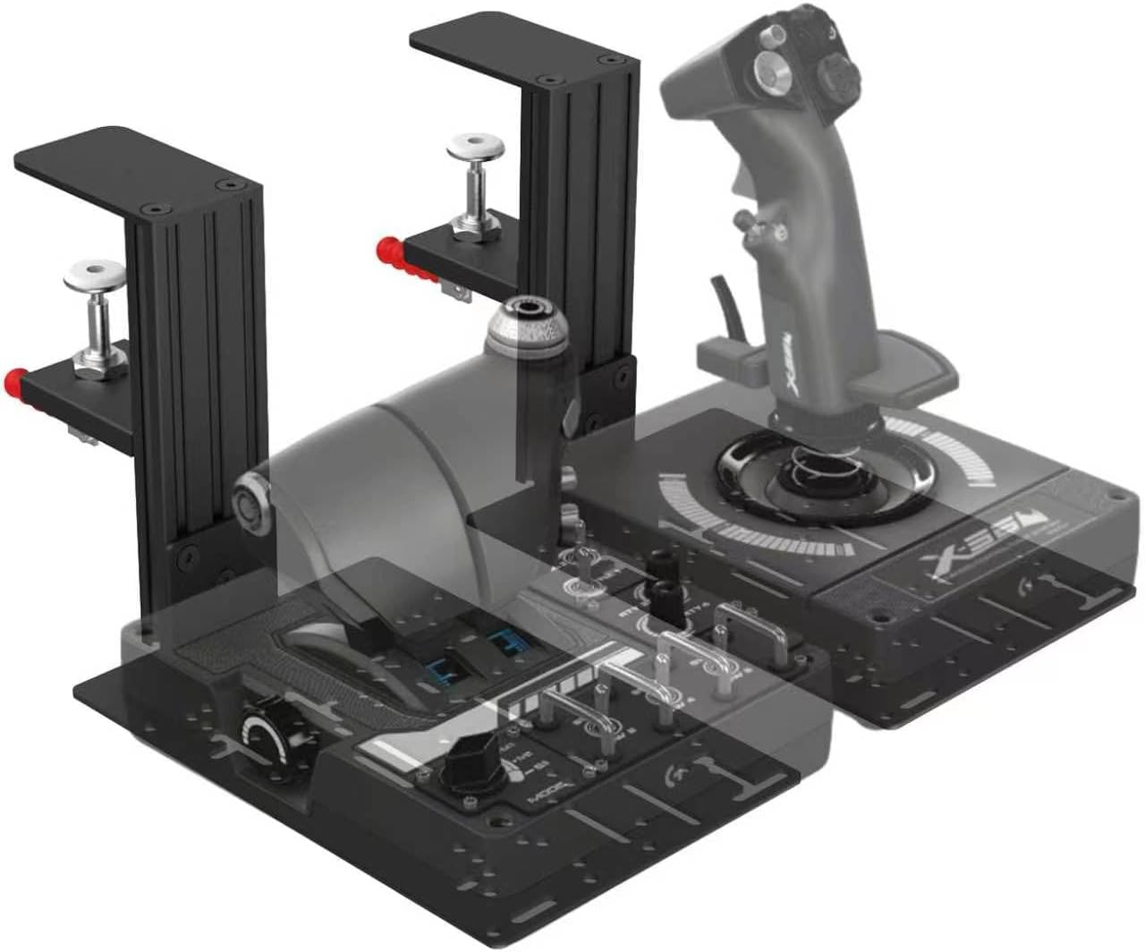 Universal Hotas Desk Mount Compatible with Thrustmaster HOTAS Warthog Joystick &Throttle and WinWing Orion 2/T.16000M FCS/TCA Officer Pack Airbus/VKB Gunfighter MK.lll/X52/X56 and so on