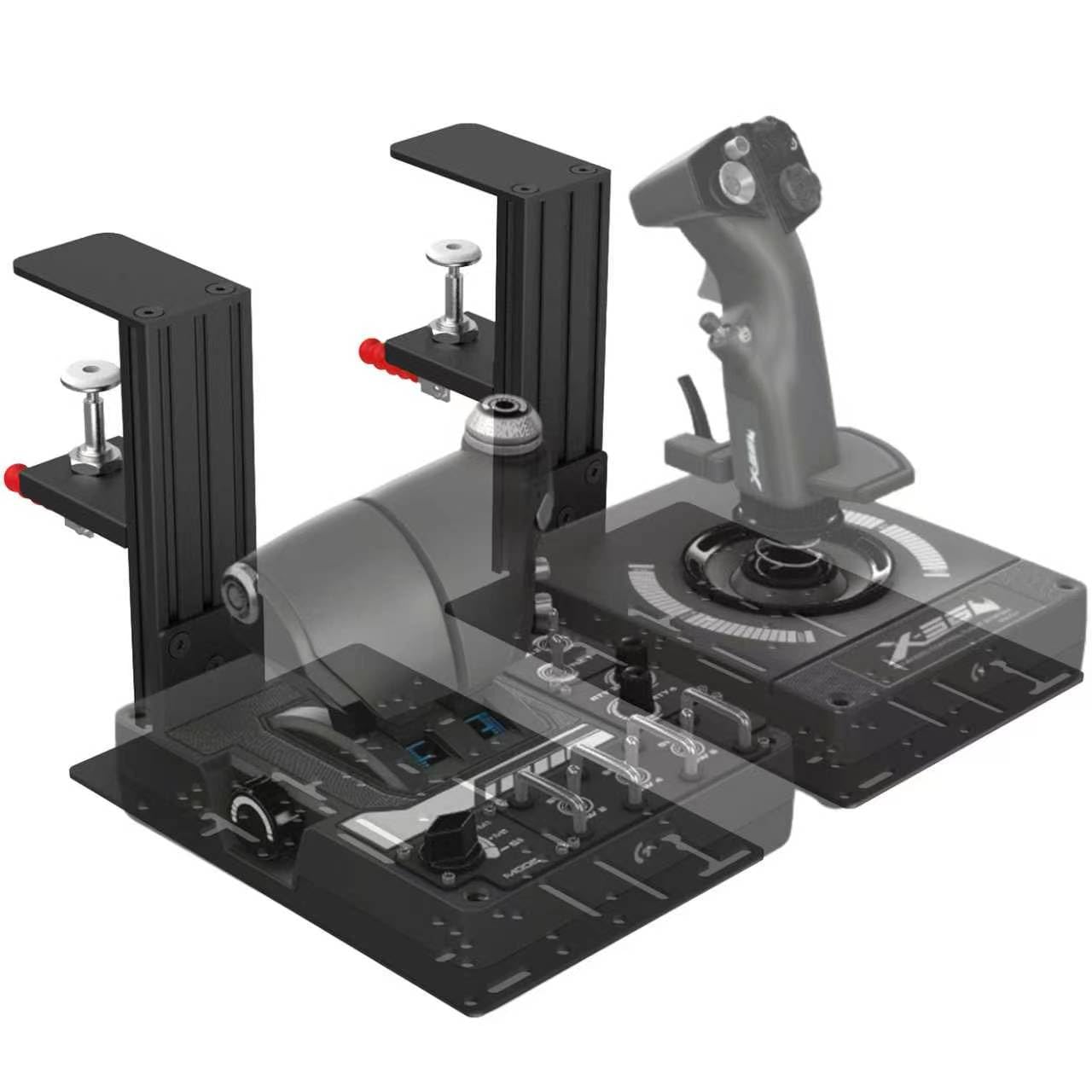 Support de Bureau Universel Hotas Compatible avec Thrustmaster T.16000M FCS, TCA Officer Pack Airbus/Quadrant Boeing Edition, Sol-R2/R4, WINWING URSA Minor, Logitech X52/X56 et Ainsi de Suite