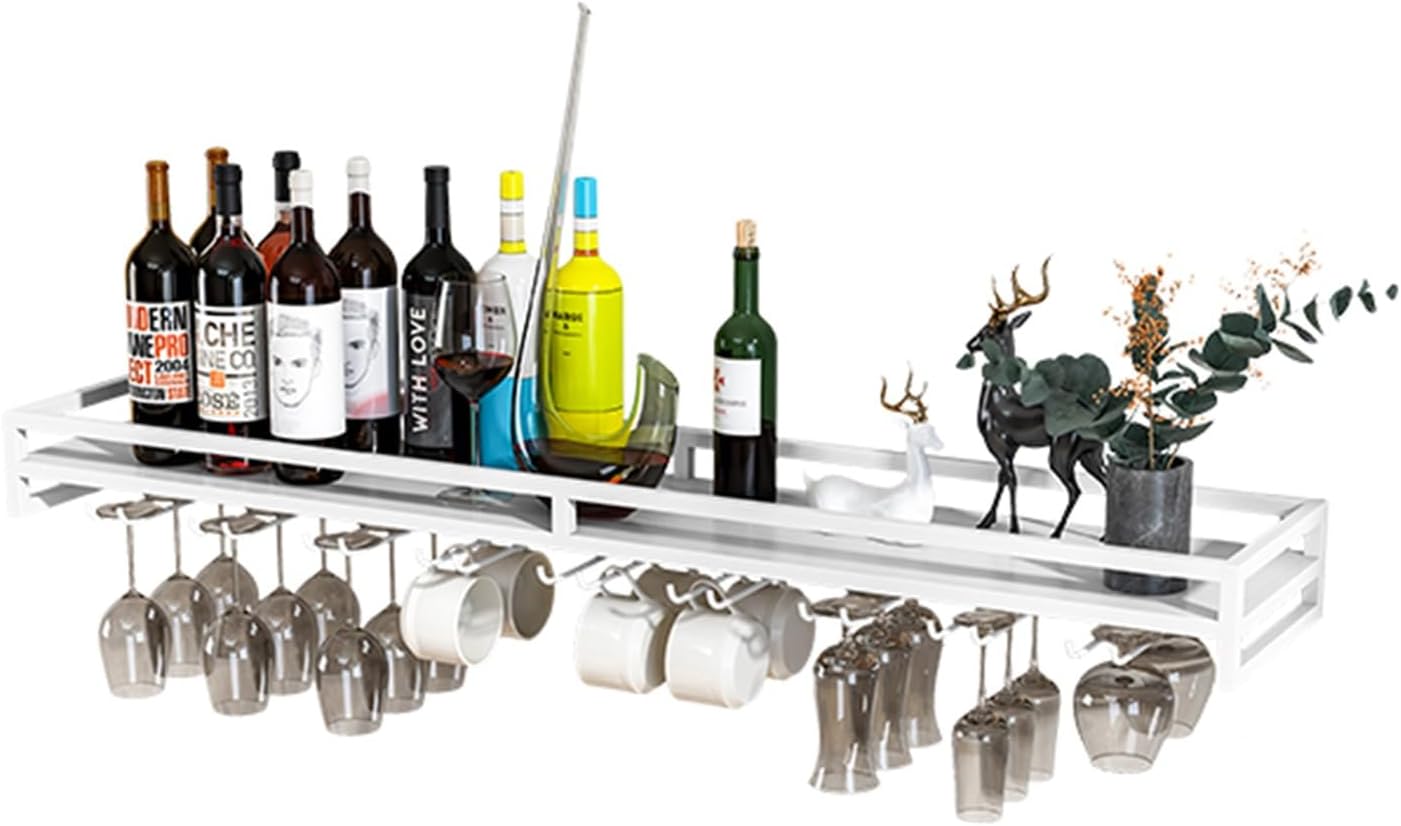 Metal Wine Rack Wall Mounted Modern,Liquor Display Shelf,Modern Wine Cabinet Shelf,Modern Minimalist Style Wall Mounted Wine Rack,Simple Type Wine Rack,Bar and Home Embellishments(