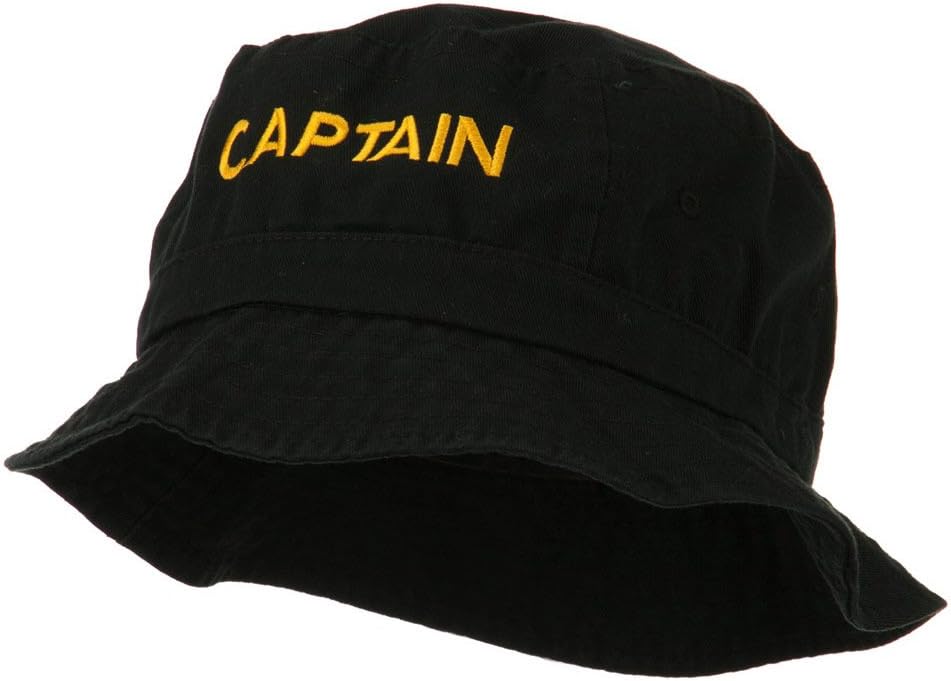 e4Hats.com Captain Embroidered Pigment Dyed Bucket Hat