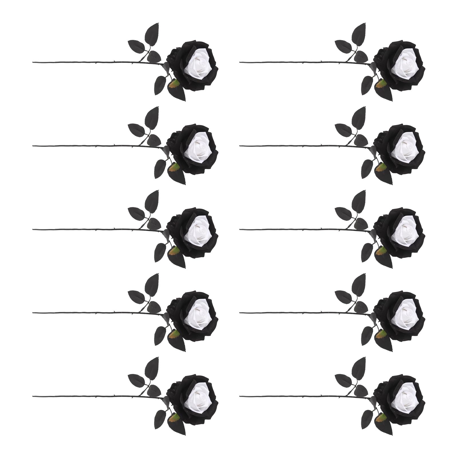Kalttoy 10Pcs Realistic Velvety Fabric Roses Halloween Artificial Flower Decoration for Wedding Holiday Party Flower Arrangement Fraudulent Roses