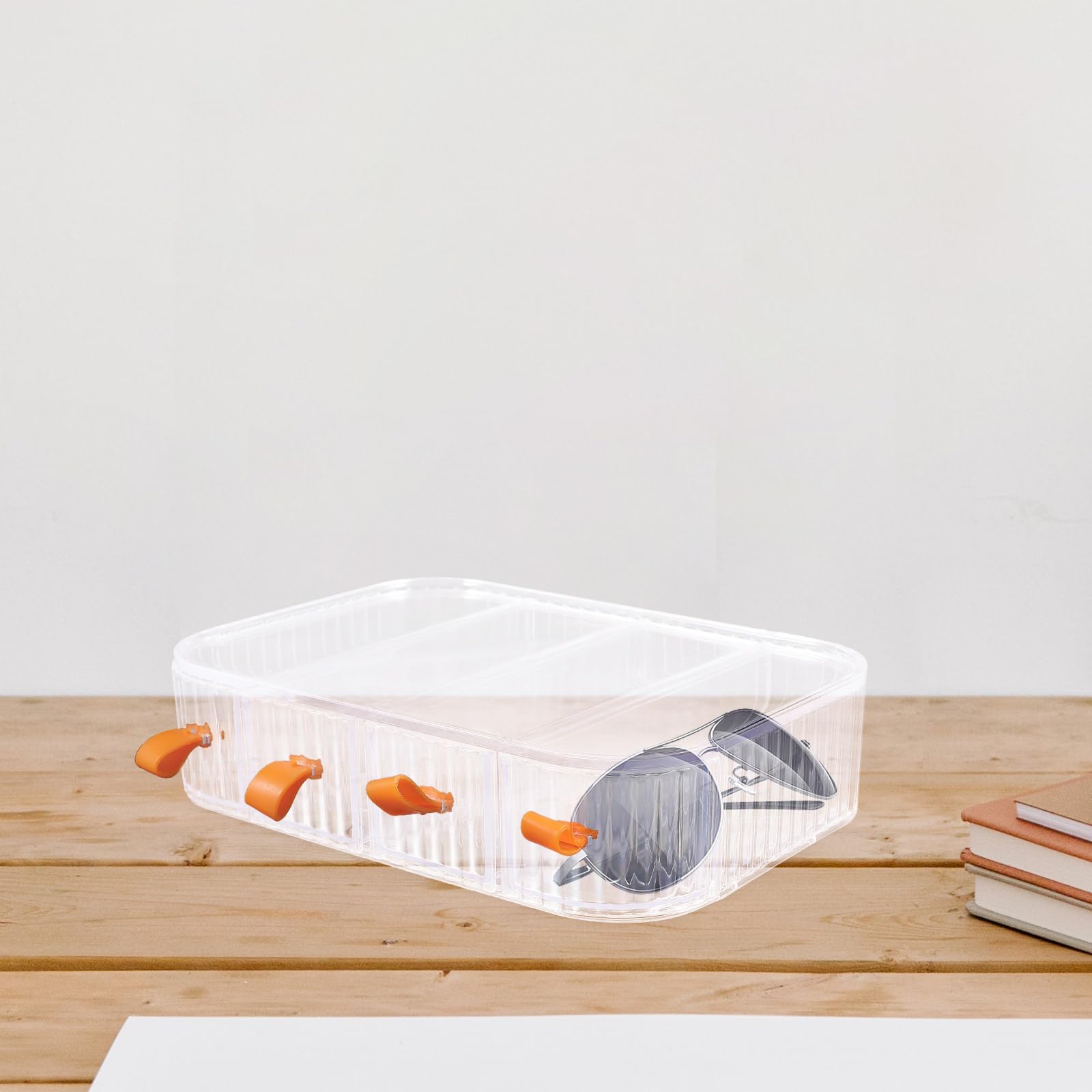 Baluue Sommerstimmung Brillen Organizer Kasten aus Acryl mit 4 Schubladen Leichter und Transparenter Sonnenbrillen Displayhalter für Brillen und Kosmetik im Stilvollen Design
