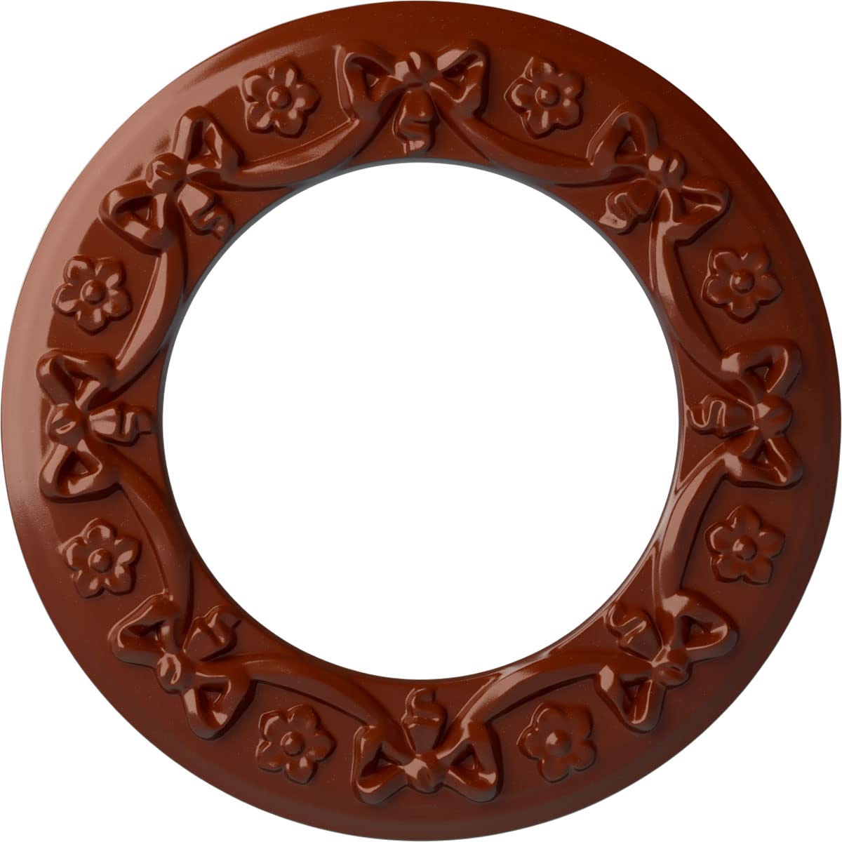 Médaillon de plafond ruban avec nœud en cuivre antique rouge brique Cm12riacs Ekena