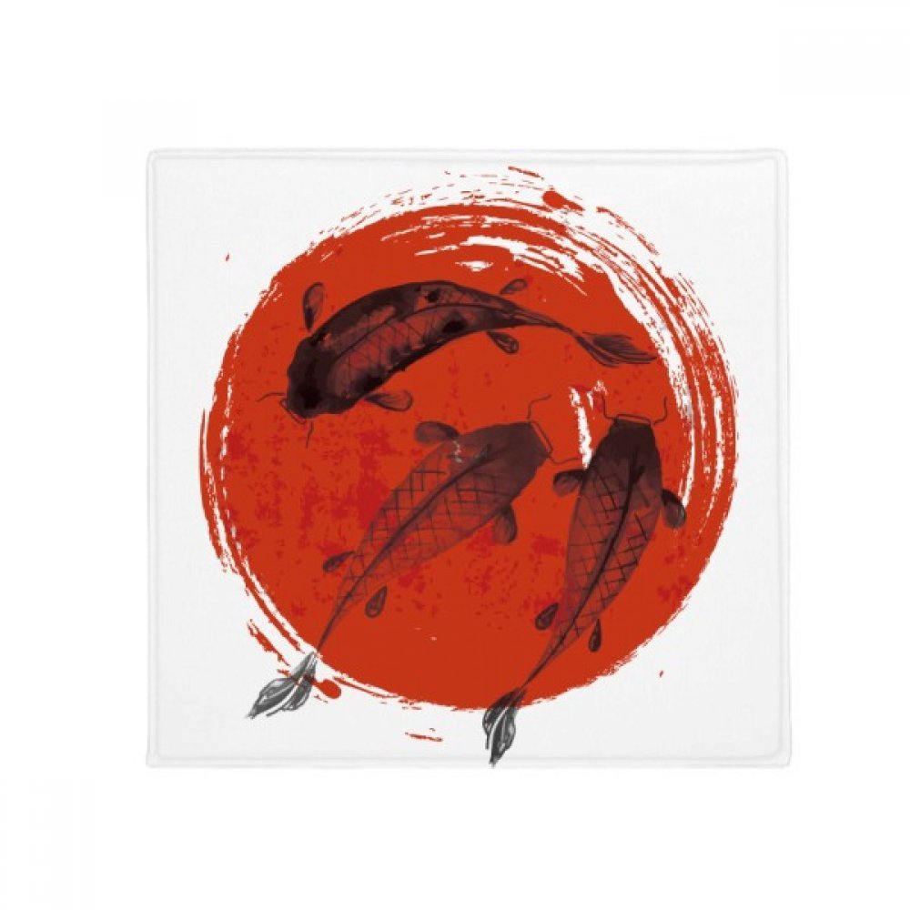 Tapis carpe japonaise rouge 80cm cadeau idéal de crémaillère pour décoration cuisine et porte