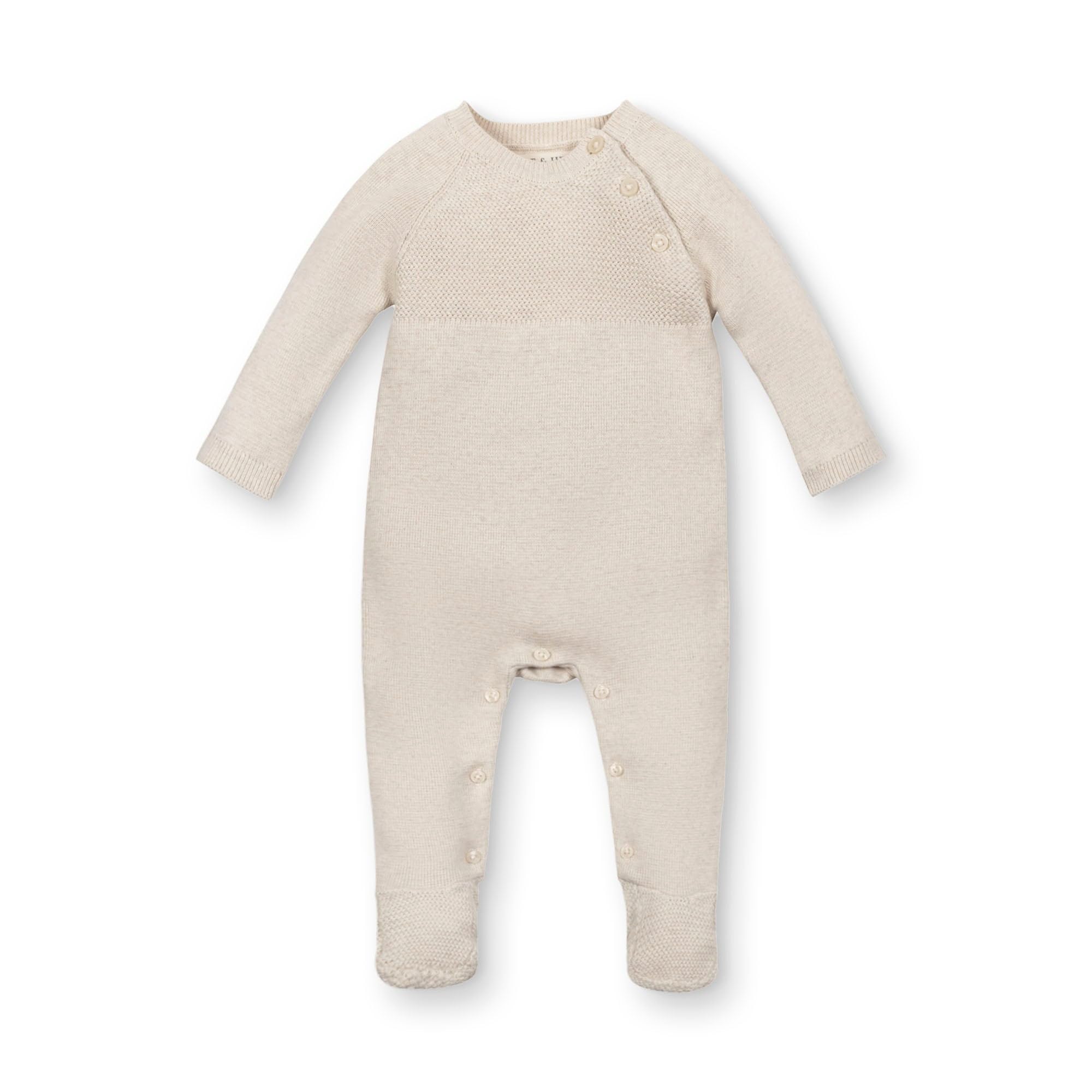 Hope & Henry Organic Raglan Footed Sweater Romper