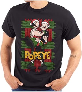 Popeye Olive OYL Ugly Christmas Graphic T Shirt Men or Women Popeye Olive OYL Ugly Christmas Graphic T Shirt Men or Women