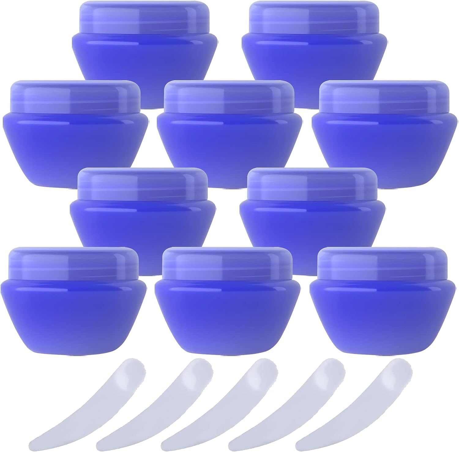 KRXSOBNV Cosmetic Jars, Pack of 20,Plastic Cream Jars Cosmetic Pots, Mushroom Shape Containers Storage Pot for Travel(Blue,50ml)