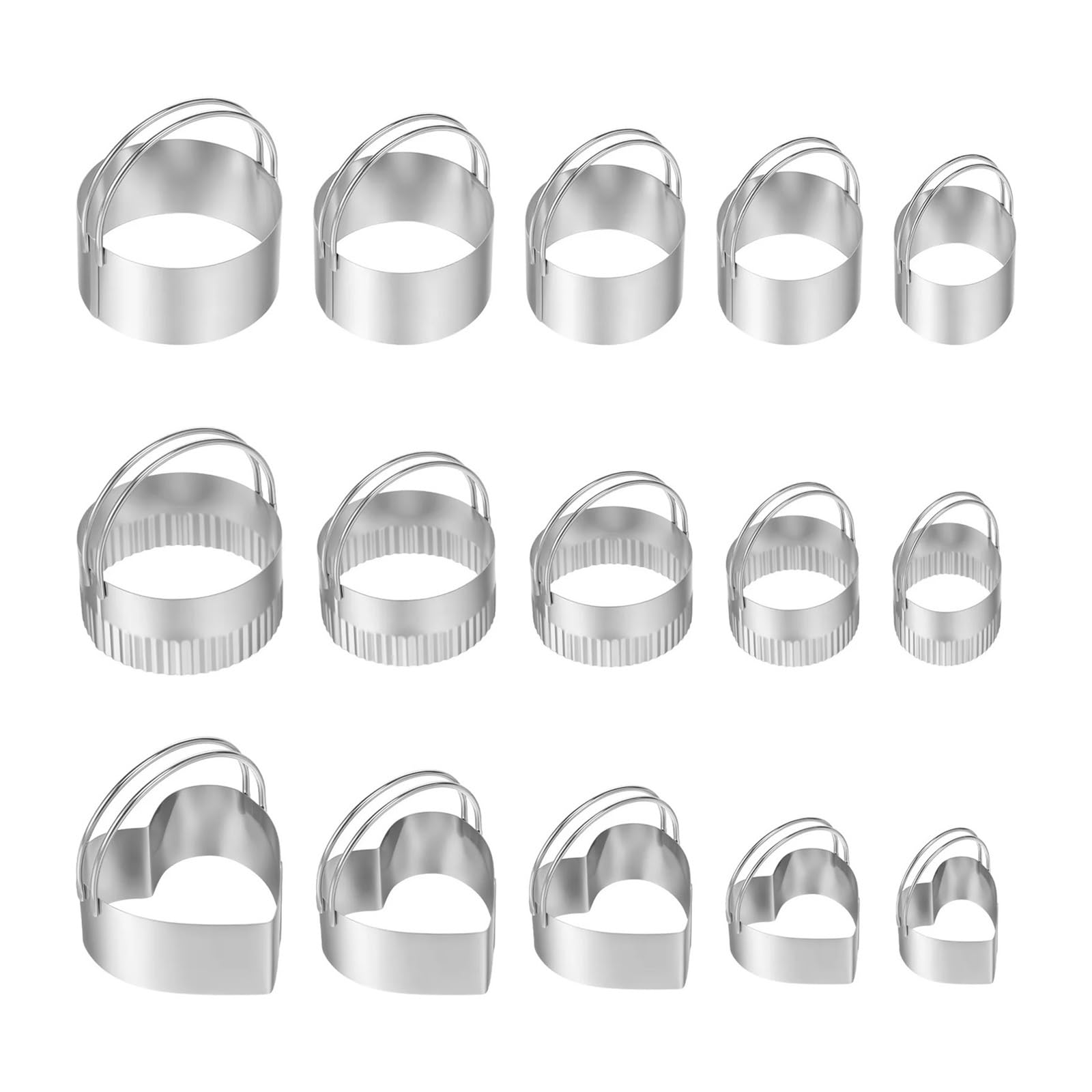 15-teiliges Keksausstecher-Set, Keksausstecher aus Edelstahl mit Griffen, professionelles Keksausstecher-Werkzeug, Mehrzweck-Keks(D-15pcs)