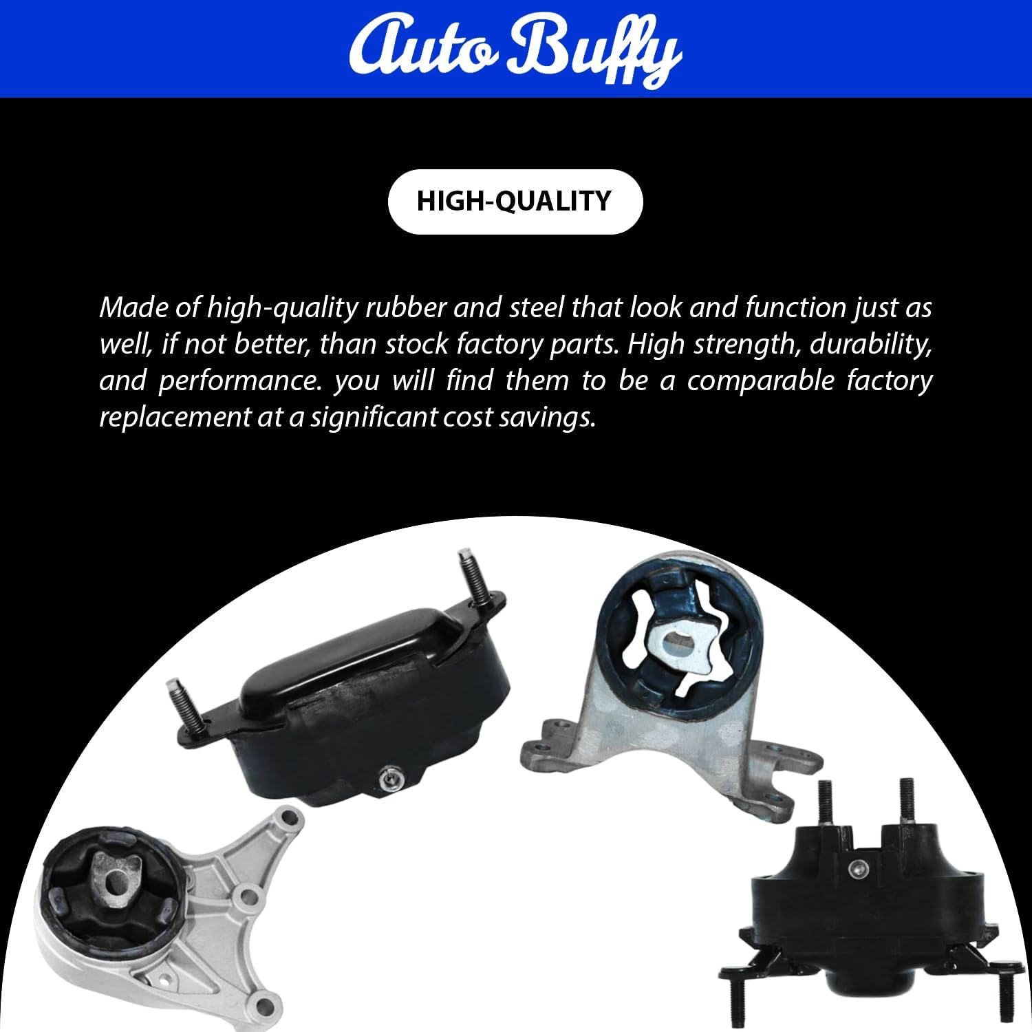 AutoBuffy Engine & Transmission Mount Set 4PCS, Fits for 07-12 Chevy Malibu/ Pontiac G6/ Saturn Aura 3.6L - Perfect Replacement for 3248 A5436 3242 A5435 4061 3097 A5354HY - Enhance Performance