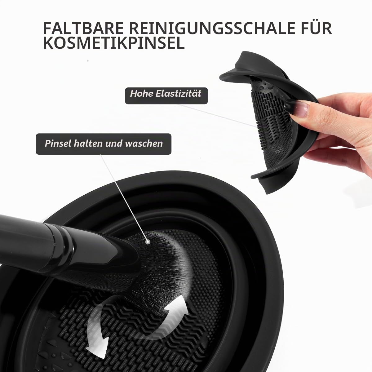 Pinselset Makeup MAANGE 54-teiliges Make up Pinsel Set, hochwertige synthetische Make-up-Pinsel, multifunktionales Schminkpinsel Set für Frauen und Mädchen (Schwarz, 54-teilig)