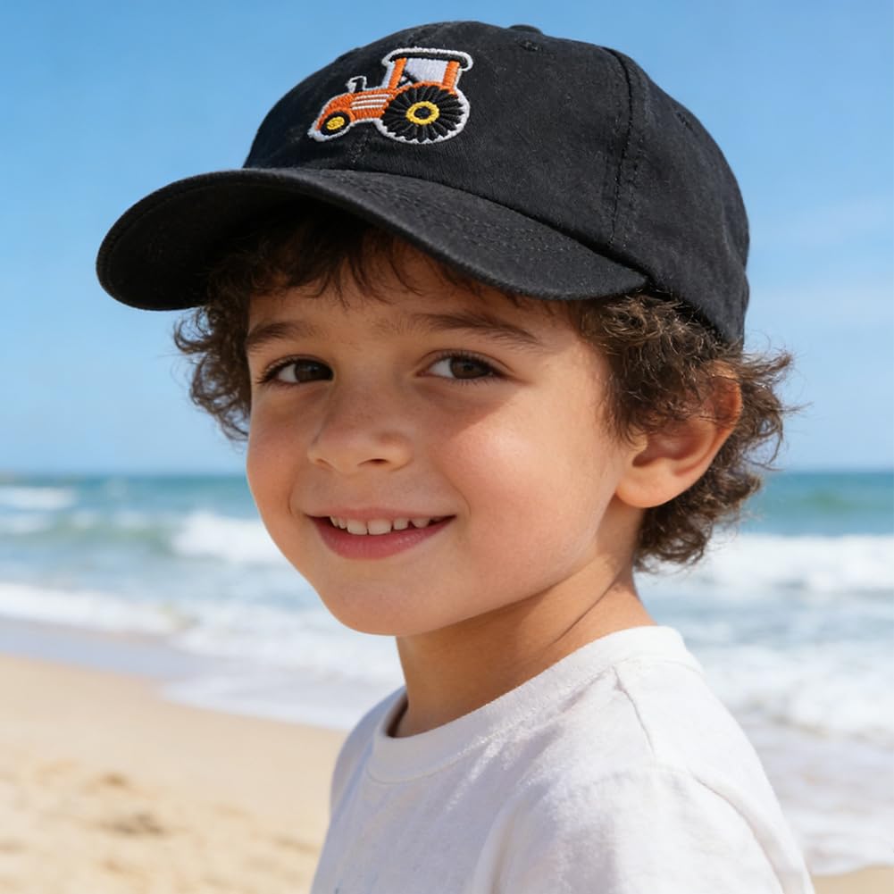 Gorra de BéIsbol Tractor ExcavatorTractor Gorras Beisbol Ajustable Sombrero con Visera de Verano, Deportivo Cap Casual de Algodón para Infantil