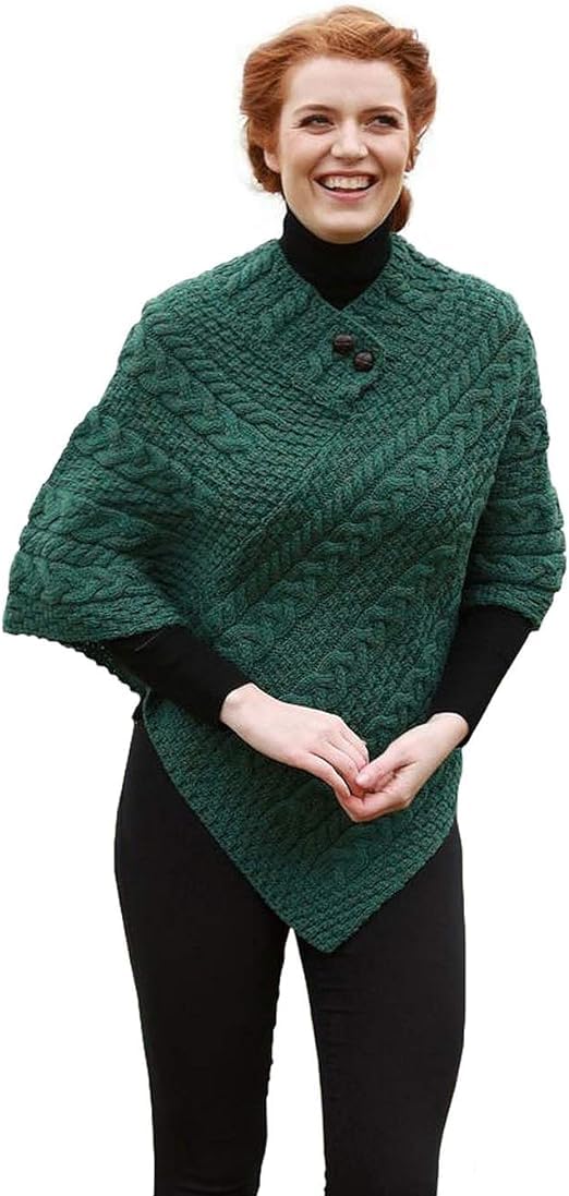 Irish 100 Merino Wool Poncho for Women Made in Ireland