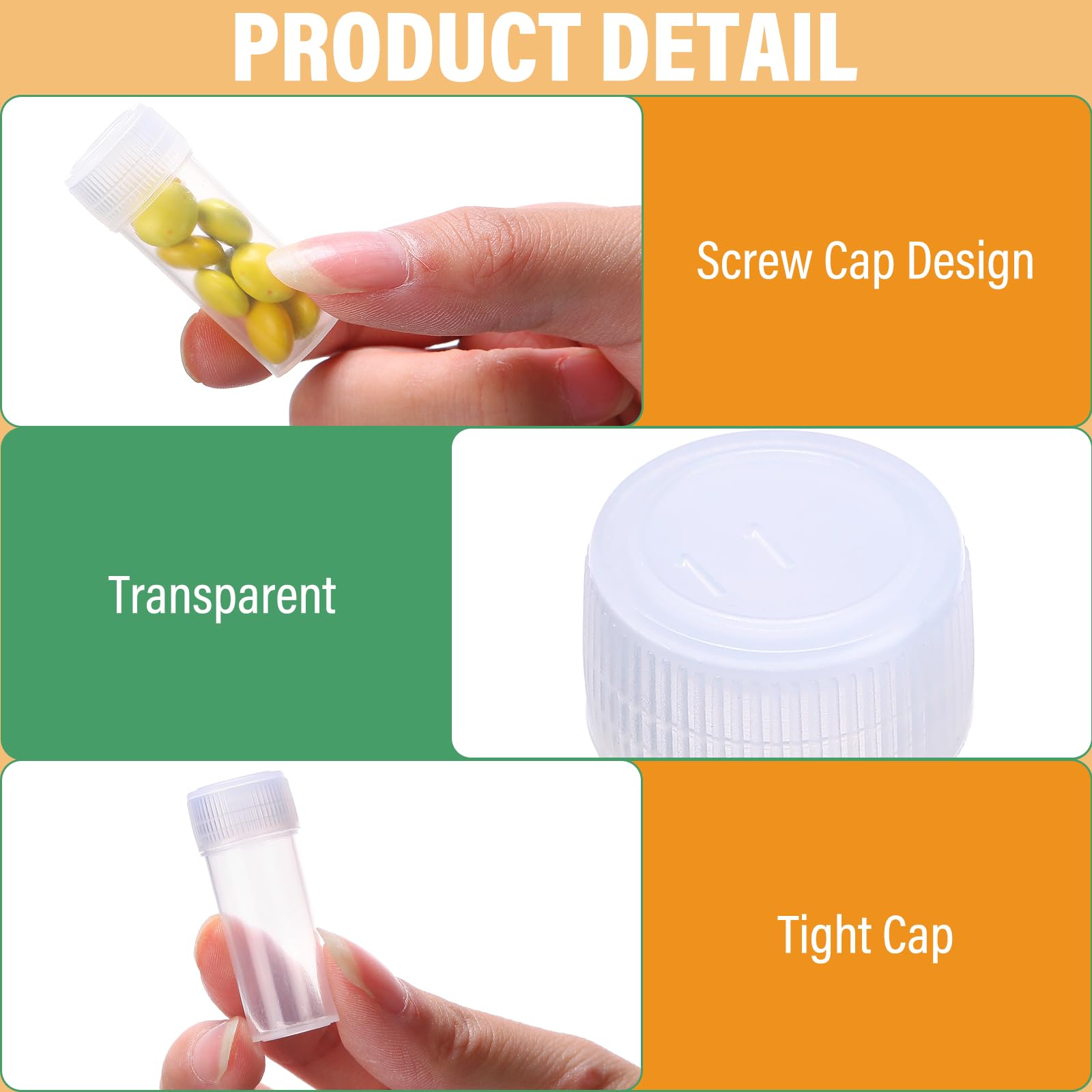 Lallisa 300 botellas de plástico pequeñas de 5 ml, botellas vacías de plástico transparente con tapas, botellas de muestra pequeñas, tubos de ensayo de plástico para almacenamiento de viaje,