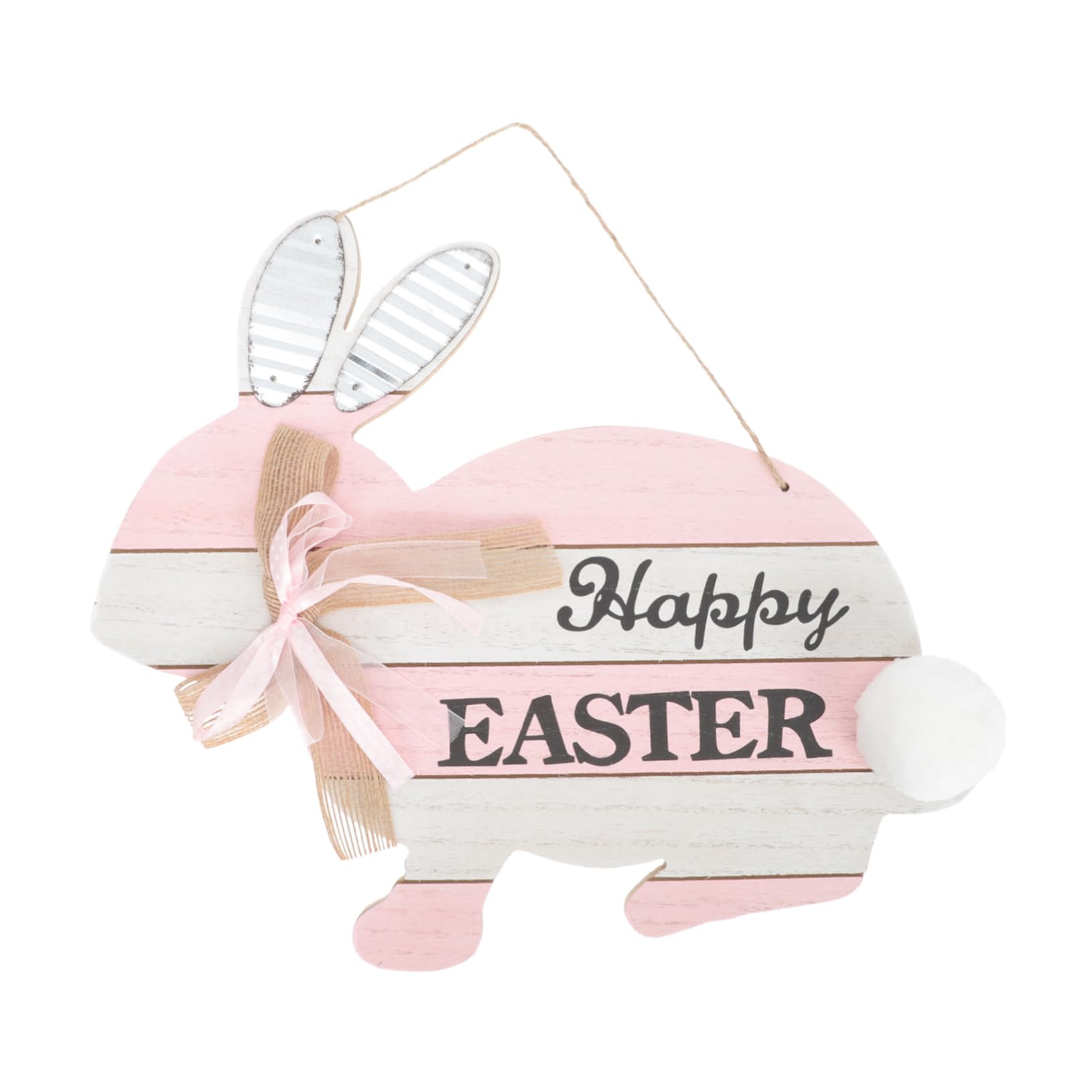 Uonlytech Wooden Bunny Door Hanger Delicate Easter Festival Pendant Charming Cartoon Decor for Home Wall Tree and Porch Safe Natural Wood Craft Rustic Appeal