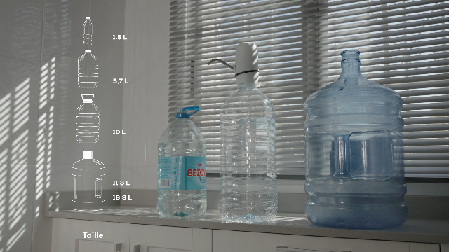 NK Distributeur d'eau en Bouteille Automatique - Chargeur USB, en Acier, sans BPA, Eau Froide, 1200mAh, Carafes et Bouteilles 1.5L, 5.7L, 10L, 11.3L, 15L, 18.9L, Blanche (2 Adaptateurs 3.8 & 4.8cm
