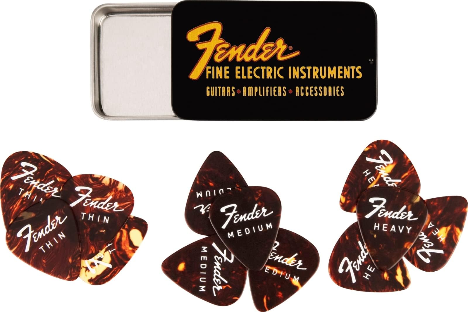 Fine Electric Guitar Picks 351 Shape, 12-Pack Tin