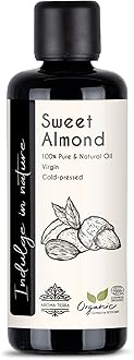 Aroma Tierra Organic Sweet Almond Oil - 100% Pure, Natural, Cold Pressed & Unrefined - Moisturizer for Skin, Hair, Body & Nails