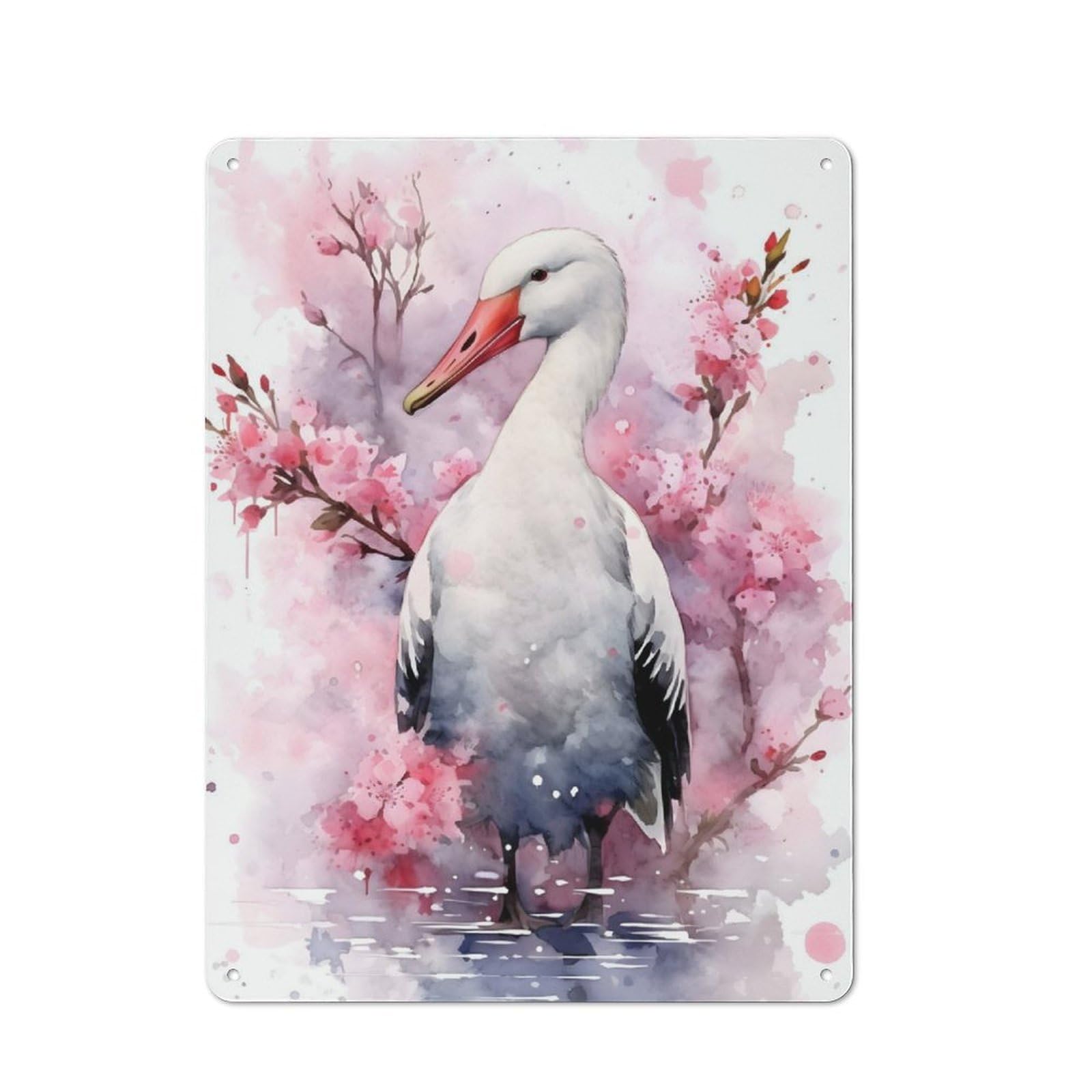 Junmoney Albatross Cherry Blossom Retro Tin Sign 40X30cm For Living Room Wall, For Home Interiors, Feature Walls And Decorative Displays