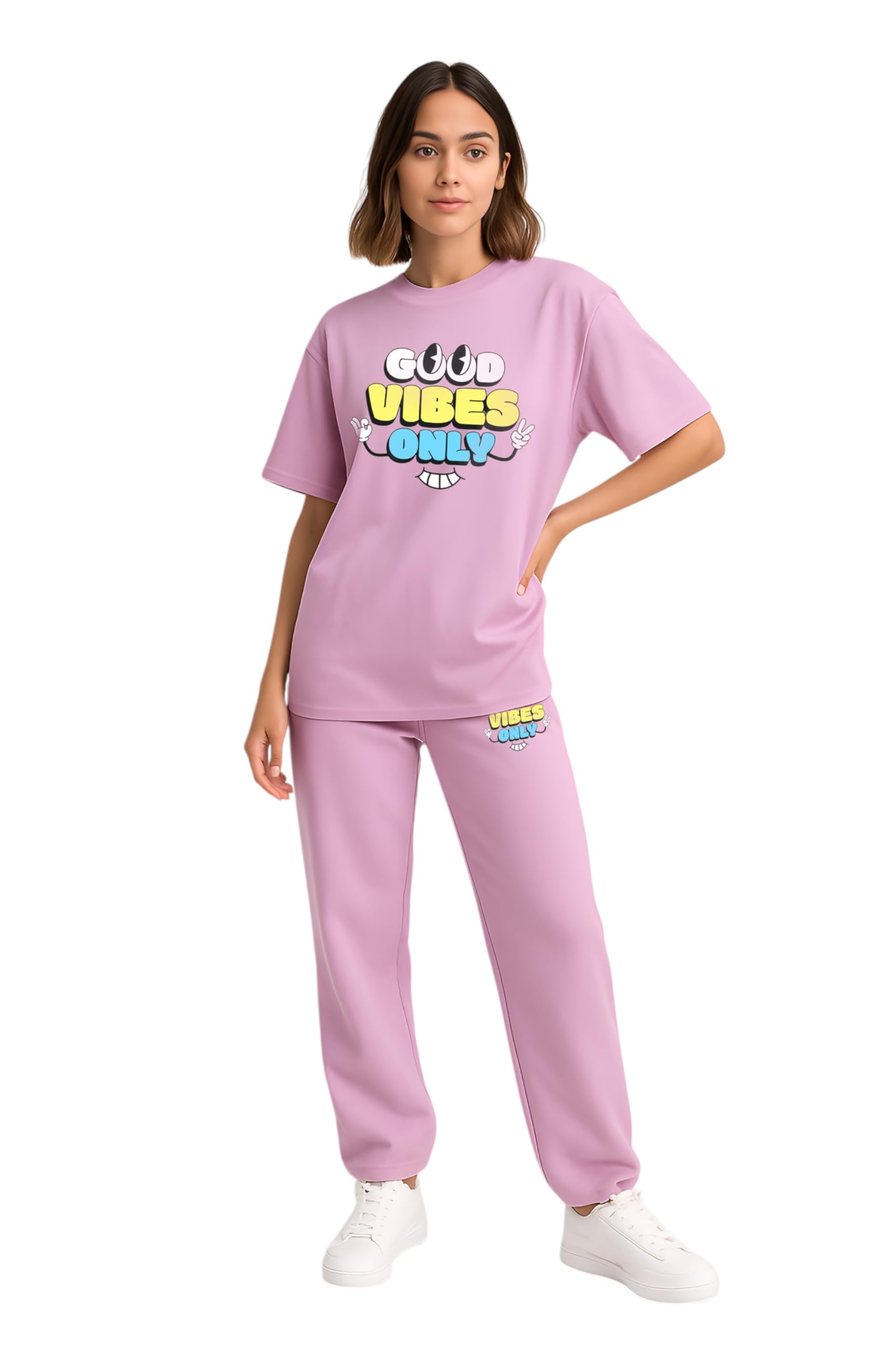 my swag Stylish Women's Nightwear Set – Graphic T-Shirt & Comfy Lower | Soft Fabric Sleepwear & Co-ord Set-picture-34