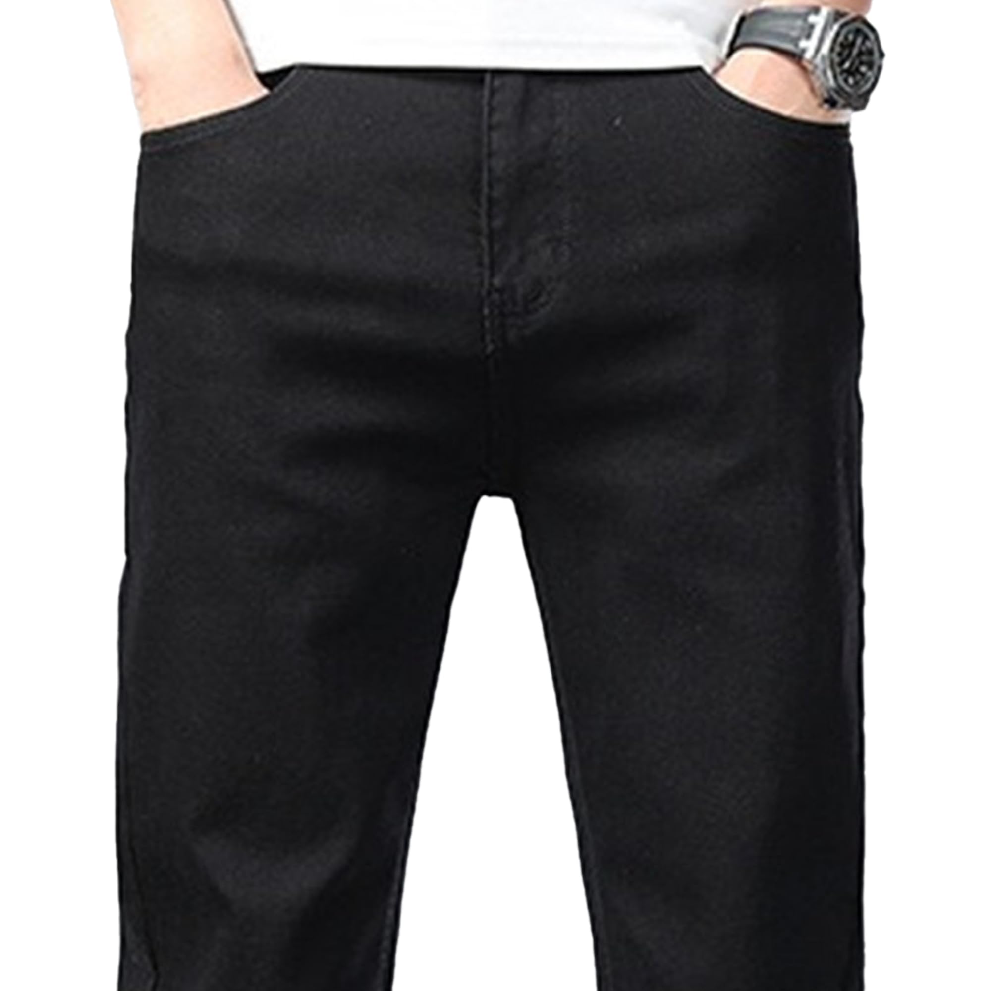 Jeans da uomo Regular Fit Stretch Denim Pantaloni classici casual dritti per uomo con 5 tasche