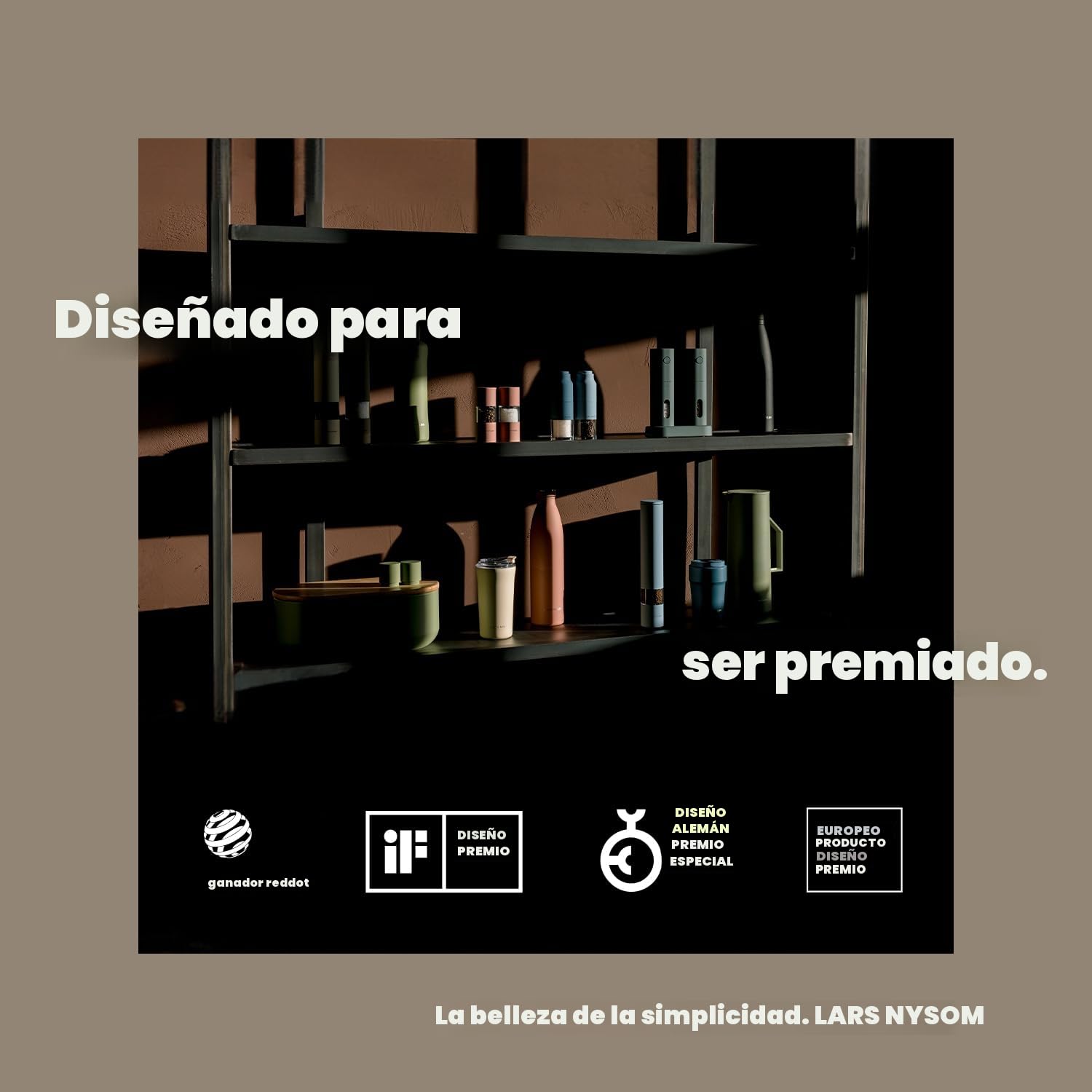 LARS NYSØM Molinillo de Sal y Pimienta Eléctrico | Molinillos Automáticos de Acero Inoxidable con Mecanismo Cerámico Ajustable | Set de Molinillos Recargables por USB con Luz LED (Carbon Black)