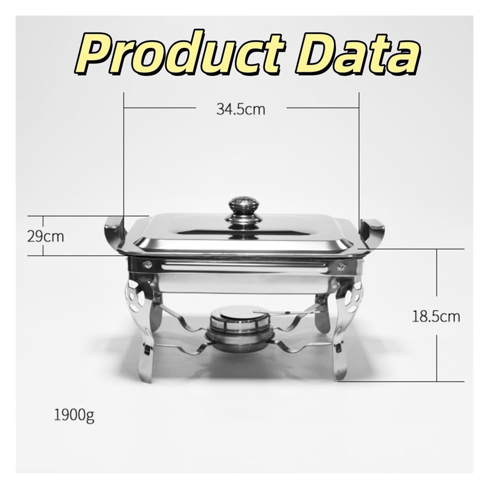 Calentadores de acero inoxidable for juego de buffet estufa buffet | Los calentadores de alimentos pulieron la caja fuerte completa compacta superficial del calentador del buffet de la comida