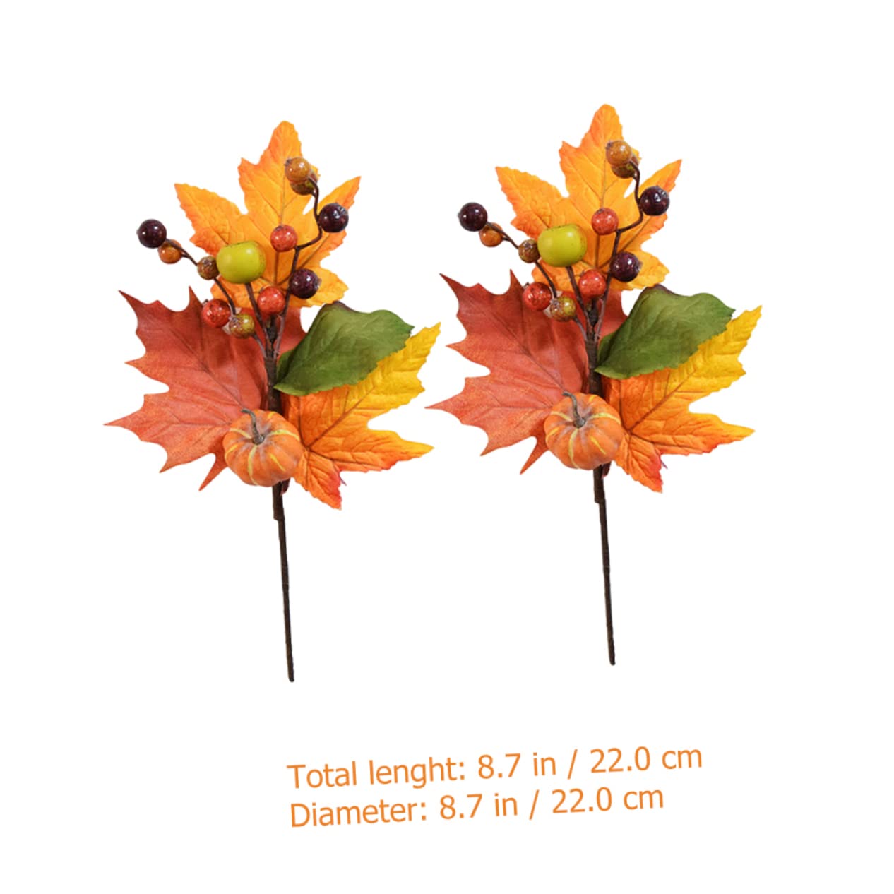 PRETYZOOM Halloween Kürbis 10 STK Faux-ahorn-kürbis Herbstdeko Künstliche Blüten Kürbis-ahornblätter Zweig Künstlicher Ahornblattzweig Gefälschter Kürbiszweig Künstliche Fallpicks Seidenblume Orange