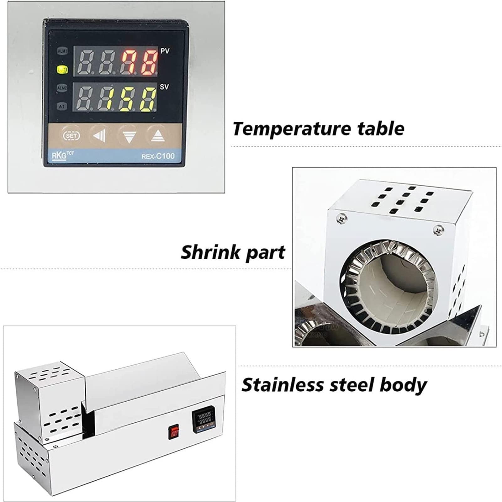 Produktbild von Kapsel-Schrumpfgerät 1800 W – 2-stufige Windgeschwindigkeit, Max. 50 Mm Durchmesser, 600 °C, Für Weinflaschen-Verschlüsse