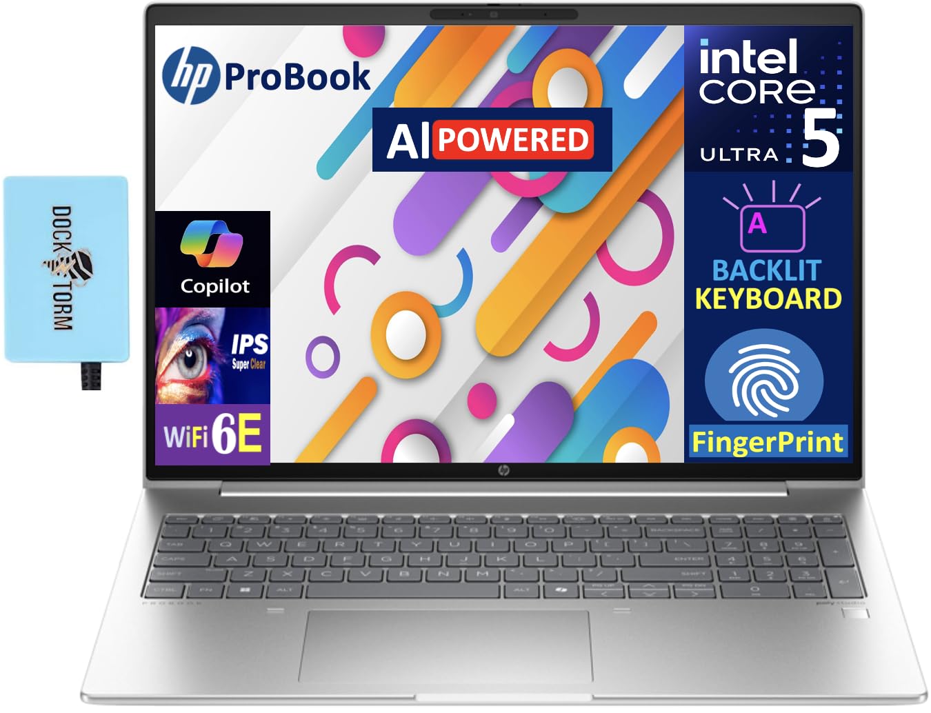 HP Probook 460 AI Powered Laptop 16.0" IPS WUXGA Display (Intel Ultra 5 125U (Beats i5-1335u), 32GB DDR5, 1TB SSD, Intel Graphics, Backlit KB,