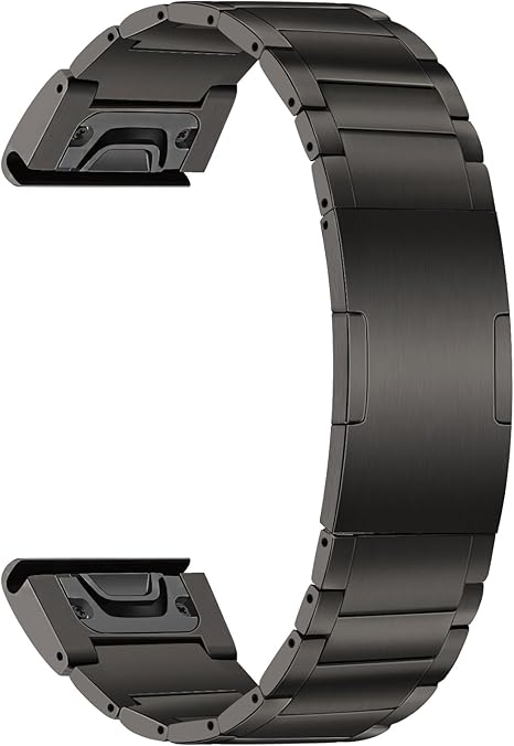Bracelet Cuir Véritable Pour Garmin Fenix 7X/6X/5X/3 - 26mm, Adaptateurs Intégrés, Fermoir Acier, Réglable