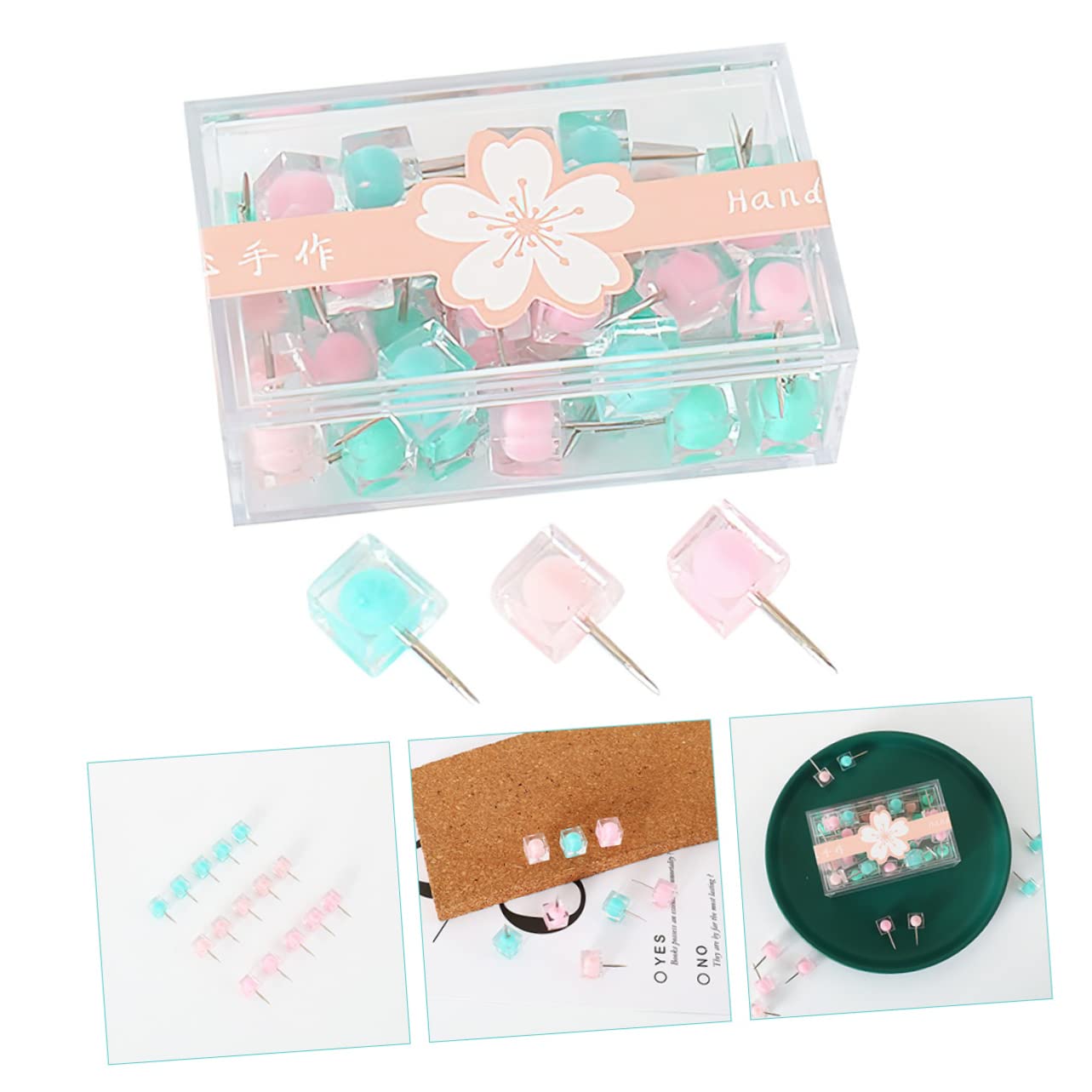 Ciieeo 120piezas Chinchetas De Color Dulce De Pinchos Cuadrados para Fotos Tableros De Anuncios y Mapas Suministros para Mensajes Almacenamiento Organizado