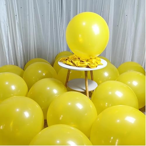 Miniatura 5 de Paquete de 90 globos amarillos de látex amarillo de 18 pulgadas para decoraciones de fiestas y eventos ZWZLIULIAN