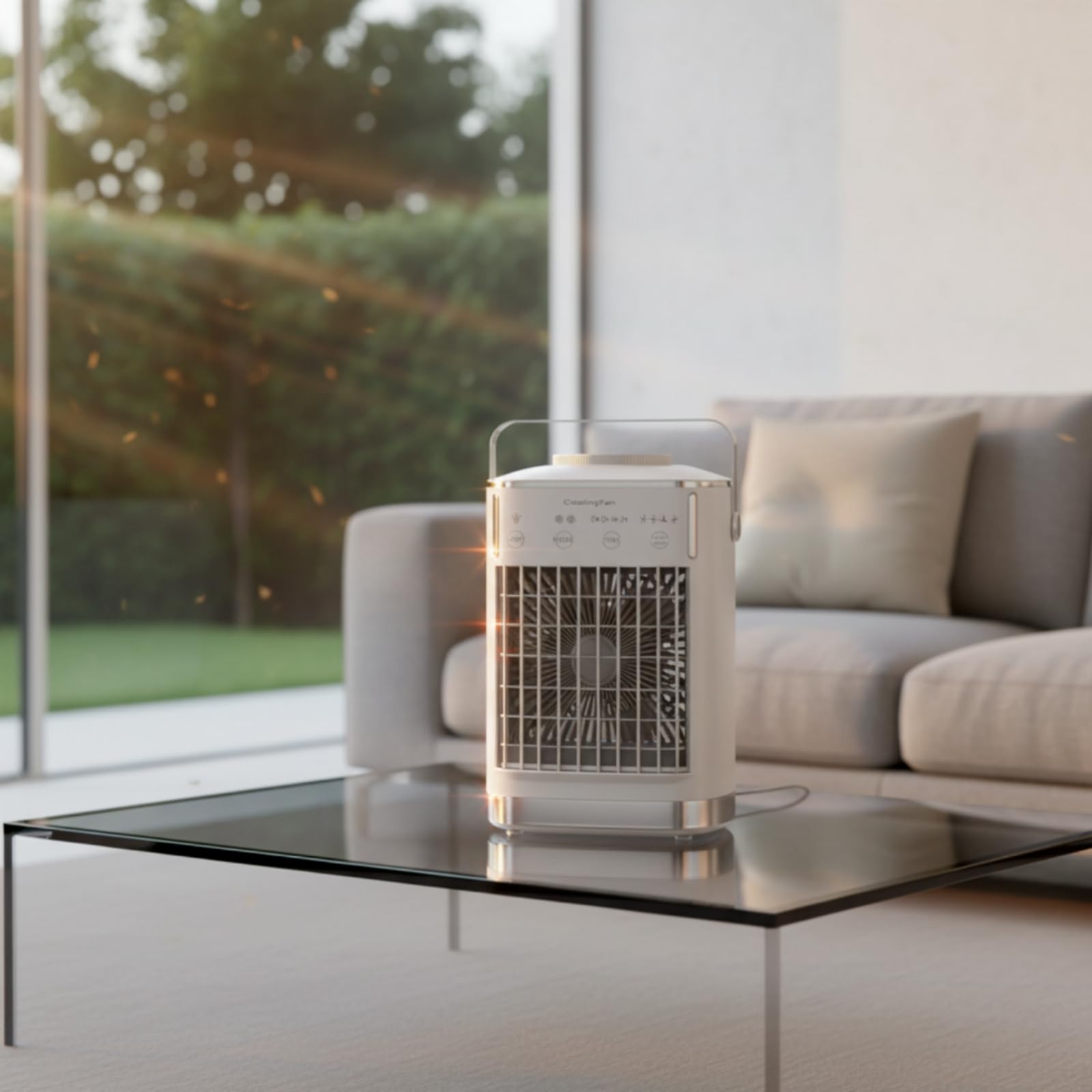 Raffrescatore Evaporativo Silenzioso Raffrescatore con Serbatoio D'acqua Basso Consumo Condizionatore Portatile per Dormitorio