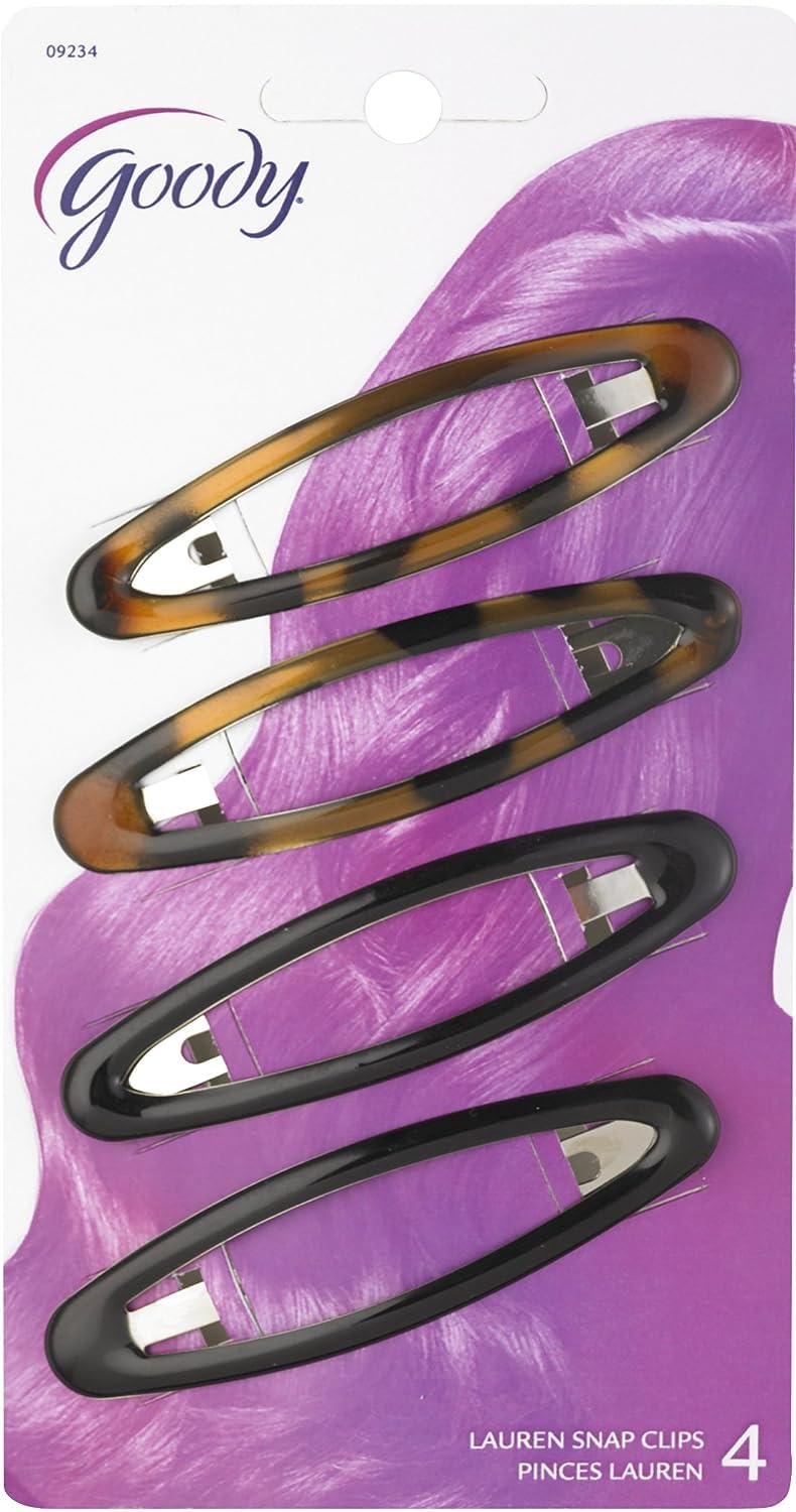 Goody Classics Big Oval Epoxy Contour Hair Clips (Pack of