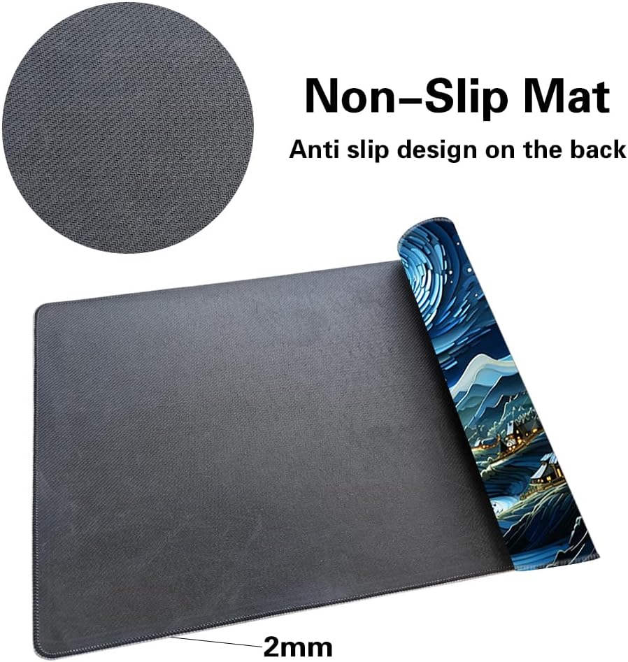 MTG Playmat Size 24x14in Free Storage Bags Non-Slip Backing, Ideal for Card Game Enthusiasts TCG Playmat (Galaxy Fantasy-No Deck)