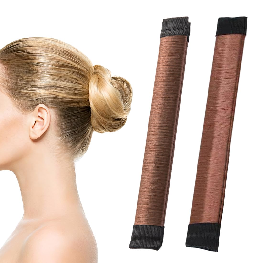 2 Pezzi Chignon per Ciambella, Chignon Facile Per Capelli Chignon Bun Maker, Fashion Hair Styling Clip Hairstyle DIY Tool per Ragazza Donne,accessori capelli,French Twist Accessori Capelli