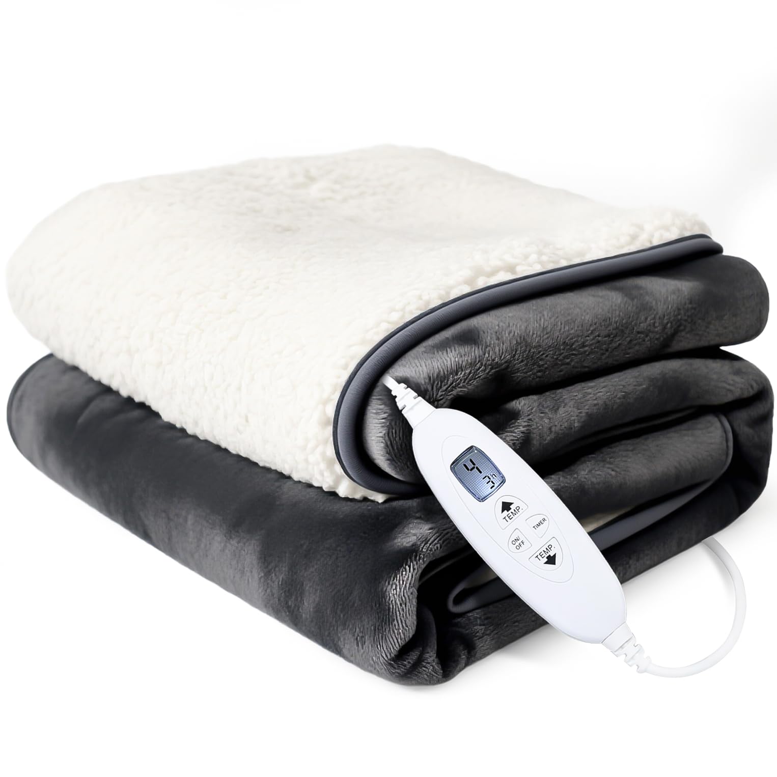Electric Heated Blanket 2025 Upgraded - Soft Flannel Electric Throw, With 4 Heat Levels & ...