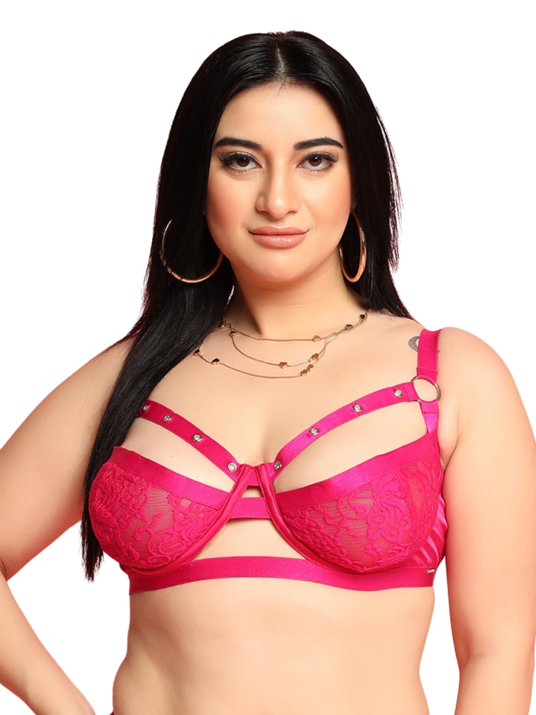 curvy love Women’s Lace Wired Non-Padded Lingerie Set | Mid Coverage Bra & Panty Set | Comfortable Intimate Wear for Women-Pack of 1-picture-21