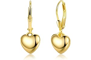 925 Sterling Silver Heart Dangle Earrings for Women and Girls