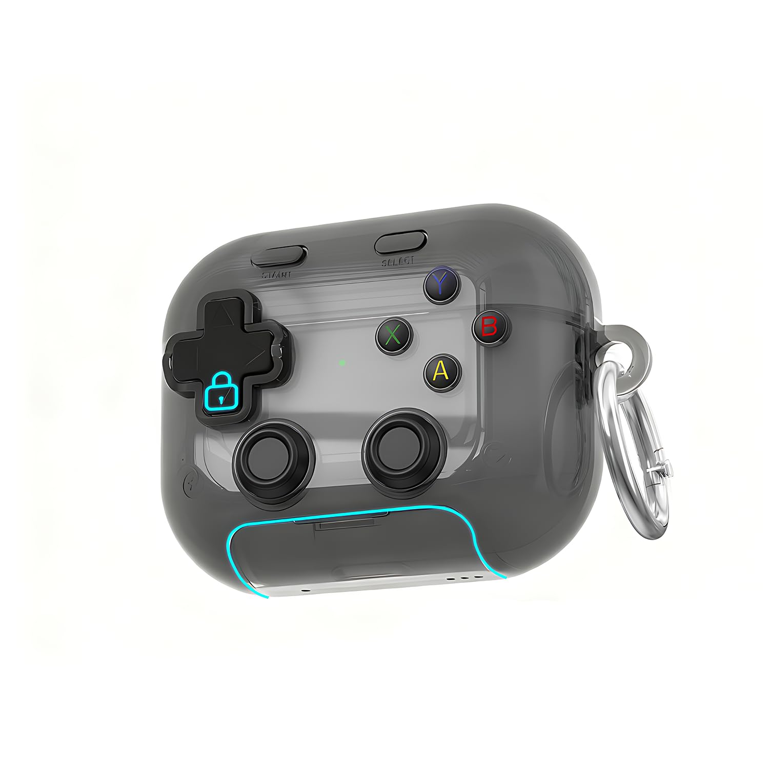 AirPods Pro 3 Case, Translucent Black, Gamepad Design with Kickstand, Military Shockproof Hard PC, Stress-Relief Buttons, Charging Compatible, for AirPods Pro 3rd Gen 2025-image-20