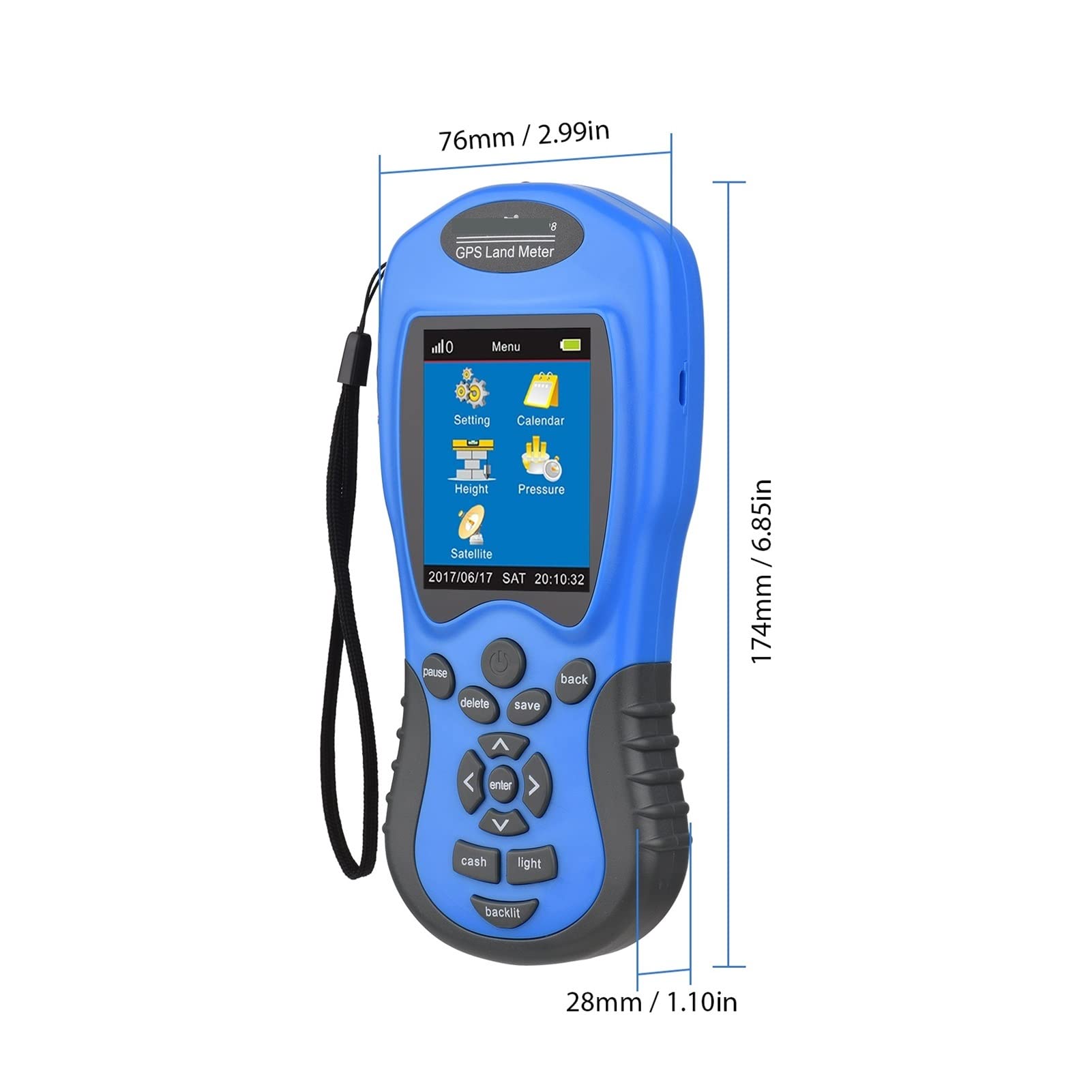 Urządzenie do pomiaru terenu NF-198/NF-188 GPS Miernik gruntu Ręczny cyfrowy wyświetlacz LCD Długość obszaru uprawnego Wysokość Ciśnienie urządzenie (Nf)
