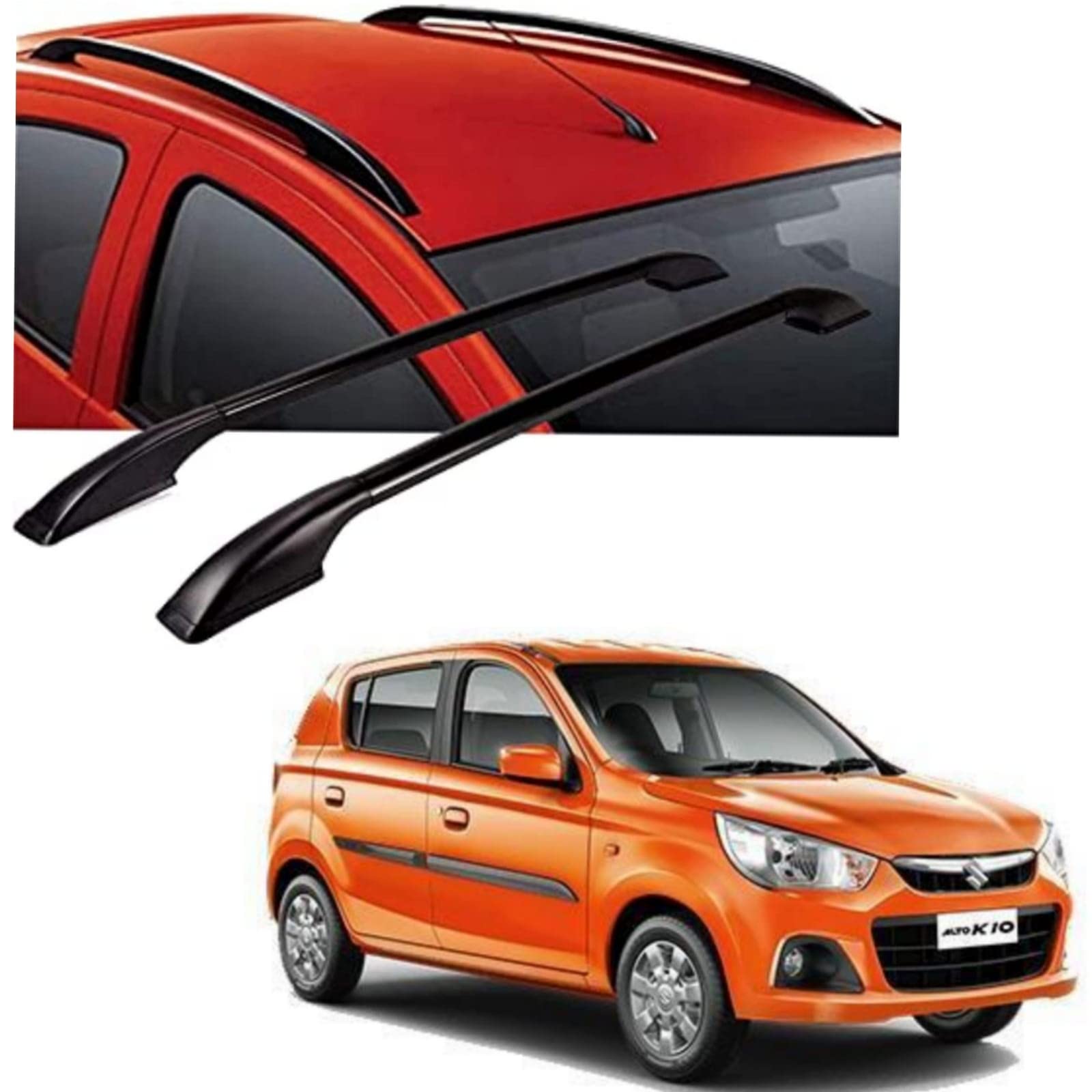 DS ENTERPRISE Drill Free Roof Rails for Maruti Suzuki Alto K10 New Models - Black Color (Pack of 2)-picture-10
