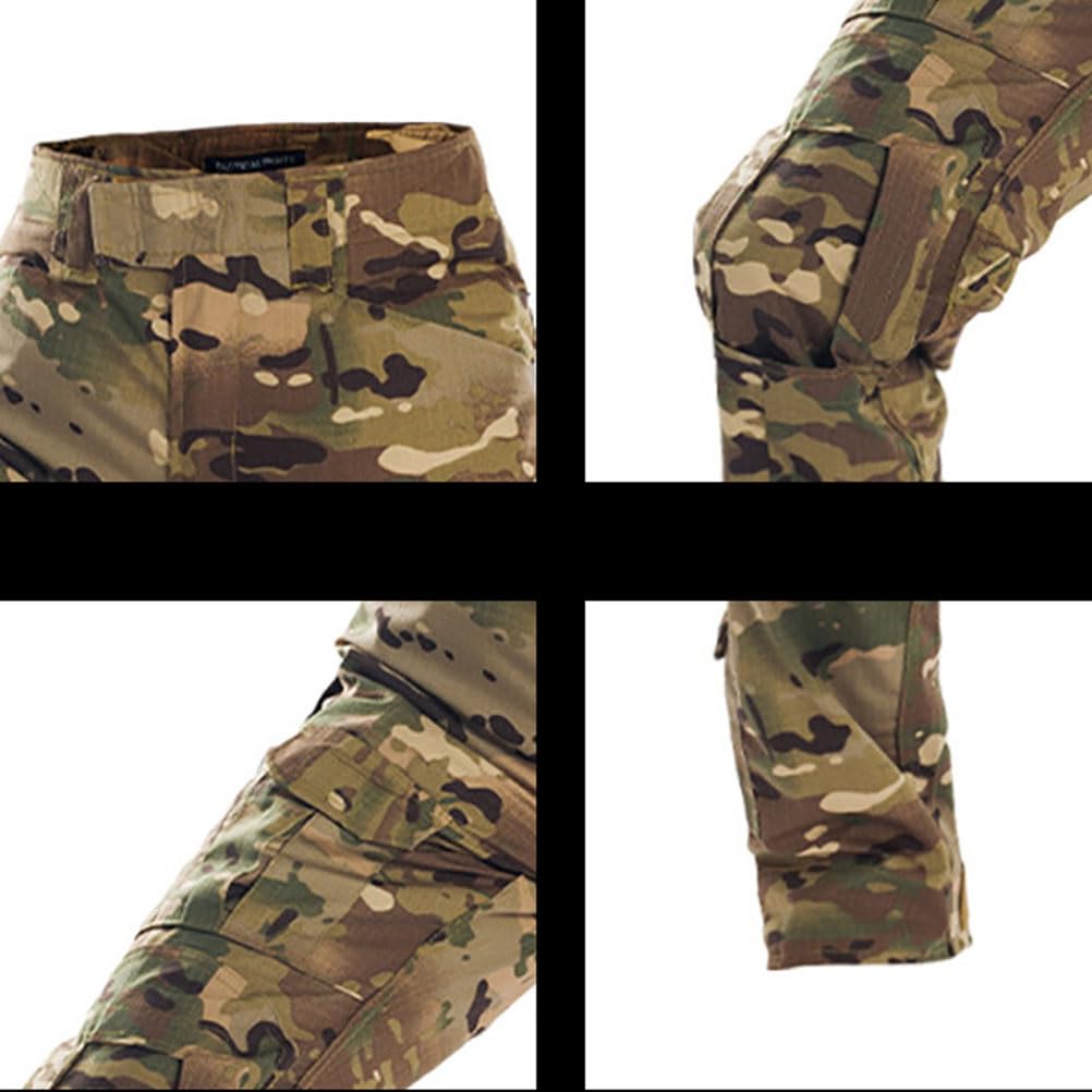 Tarnanzug Herren Airsoft Paintball Tactical Shirt Combat Kampfjacke Taktische Hose Softair Uniform Set Militär Anzug Männer Outdoor Camouflage Hose Jagdbekleidung