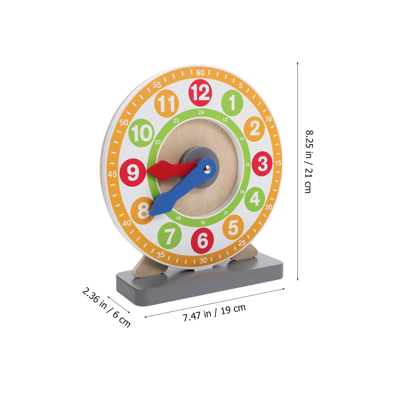 Reloj de Enseñanza de Madera para Niños, Decoracion Colegio, Número Reloj | Modelo Didáctico de Aprendizaje, Uso Educativo, Favorece la Noción, Formato Compacto