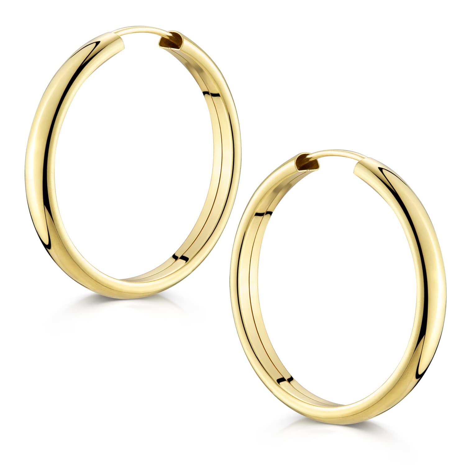 MATERIA by Matthias Wagner Gold Creolen Damen 4mm breit - 925 Silber Ohrringe 25-48mm Durchmesser