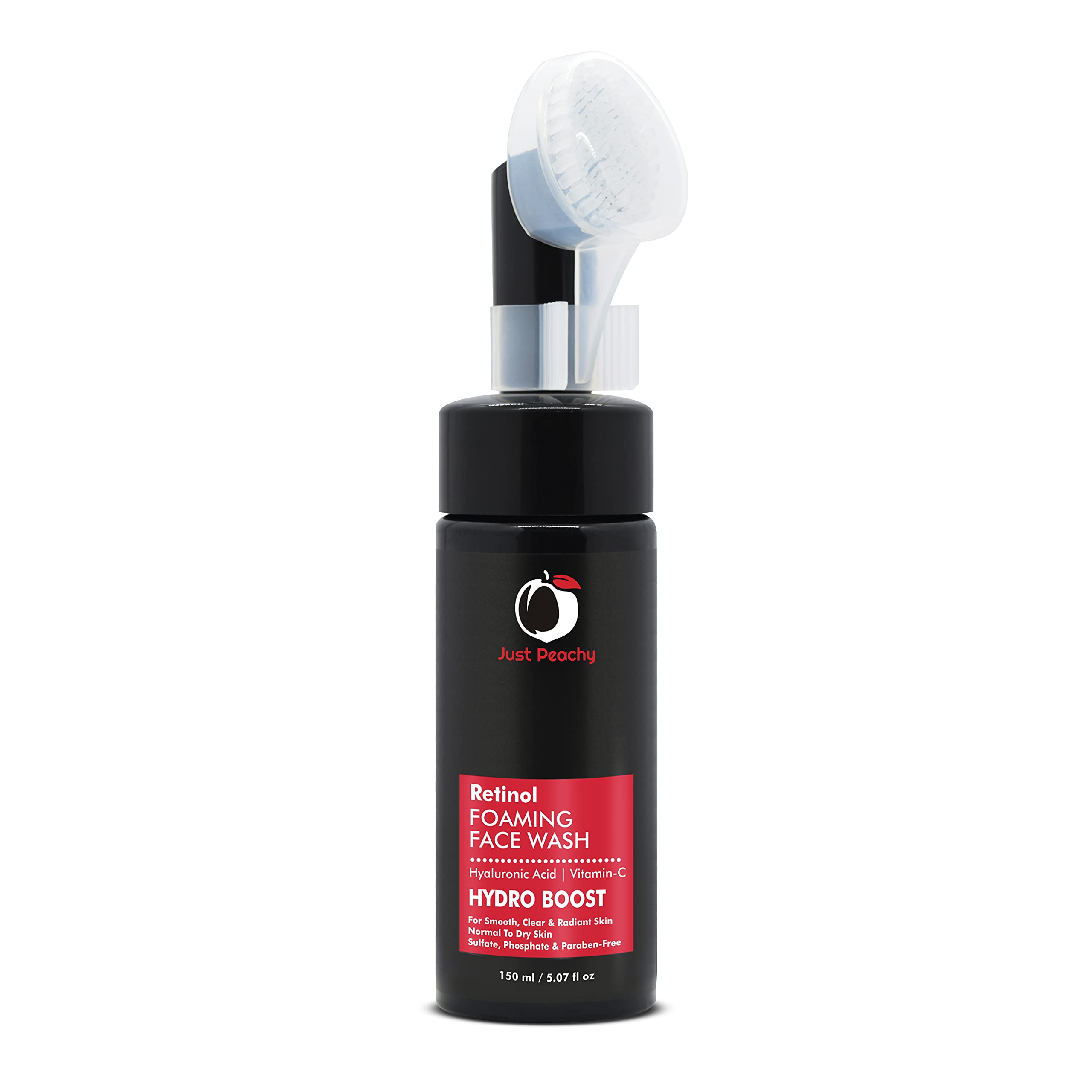 Just Peachy Hydro Boost Retinol Foaming Face Wash | With Hyaluronic Acid & Vitamin C | For Reducing Spots, Fine Lines & Signs Of Ageing | 150ml
