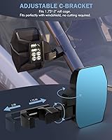 Vista 4 de Espejo Lateral UTV con Luces LED de Charco Espejos Retrovisores de Aluminio de Servicio Pesado se Ajustan a Barras de Jaula Antivuelco de 1.65"-2