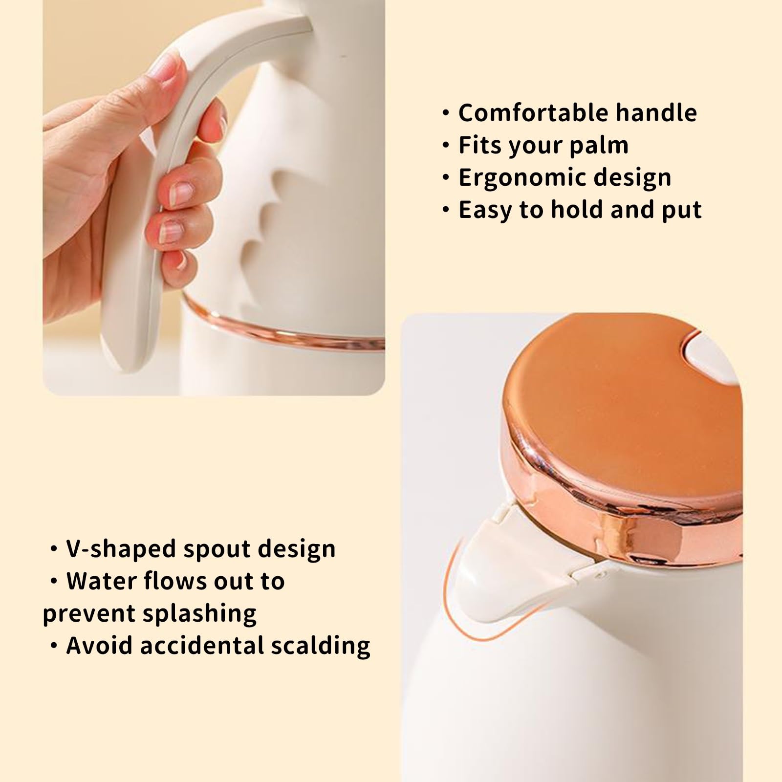Jarra de café de 1300 ml/1600 ml/1900 ml, doble pared aislada al vacío, jarra de café térmica, jarra de café térmica, para restaurantes comerciales, servicio de alimentos, olla de plástico sin BPA