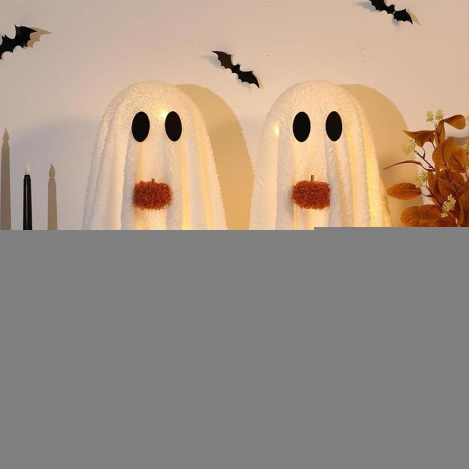 Duch Na Halloween Oświetlony Duch Dekoracja Stołowa Na Imprezy | Dwie Sztuki Dekoracje Halloween Ozdoby Stołowe dla Wnętrz i Na Zewnątrz oraz Kuchnia Sypialnia Salon Ganek Taras Podwórko